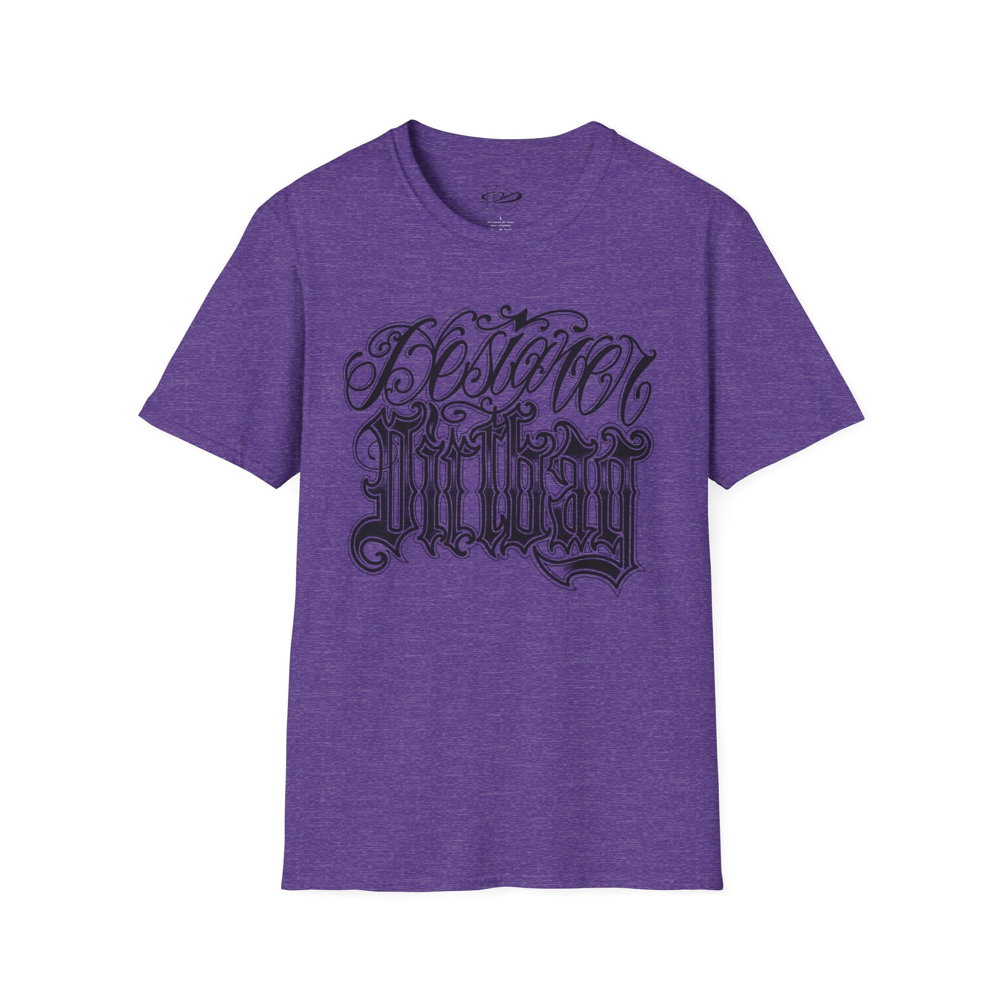 DD Custom Script Lettering w/Gothic Old English Unisex Softstyle T-Shirt