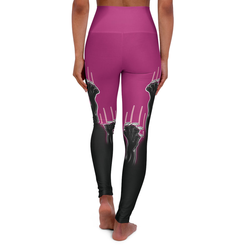 Clawing Panther Paws Print High Waisted Yoga Leggings (AOP)