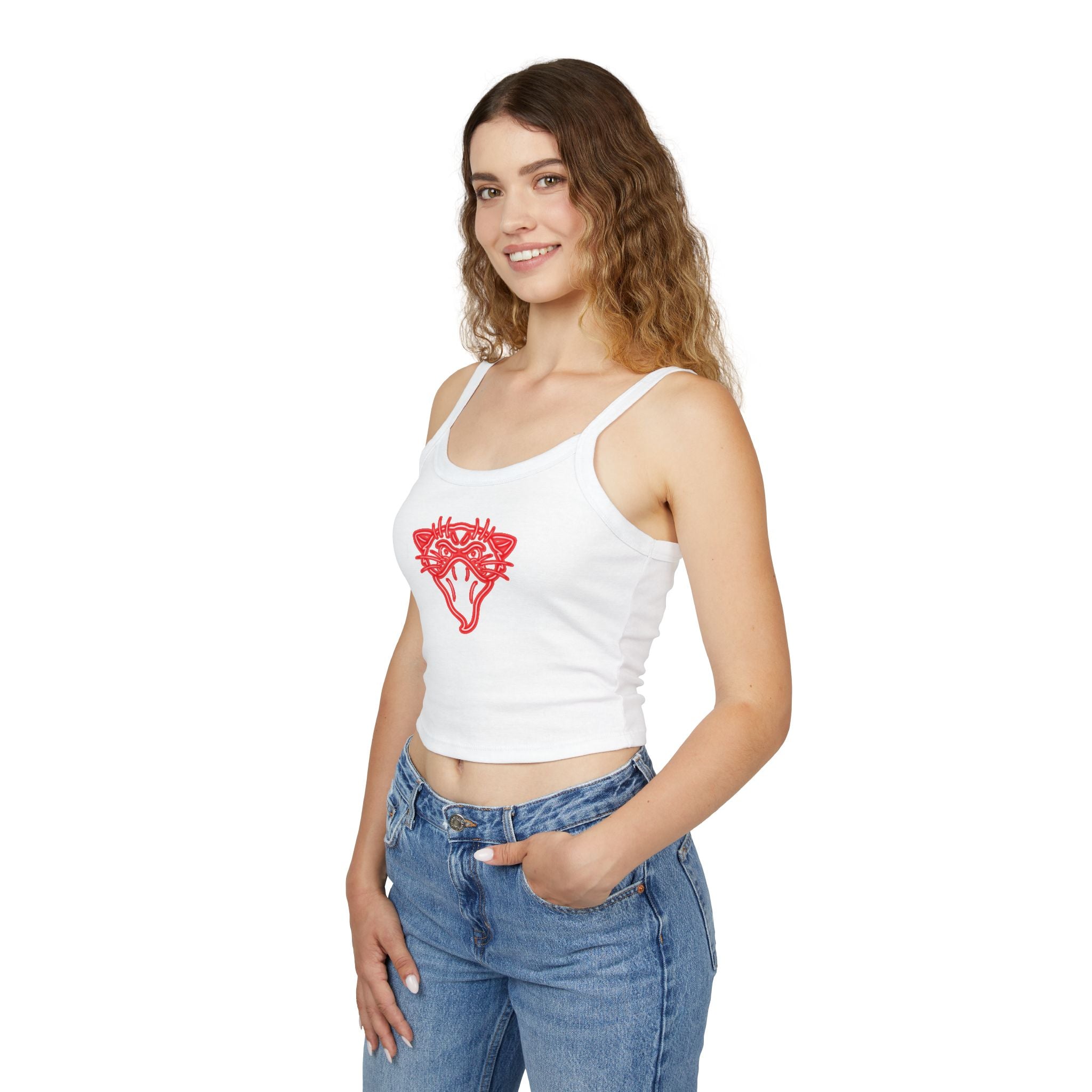 Neon Bandito Panther Design Spaghetti Strap Woman's Tank Top