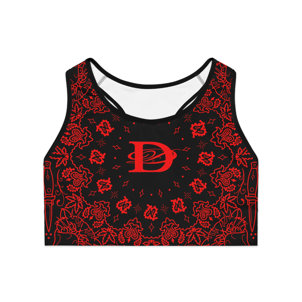 DD Custom Bandanna Print Sports Bra