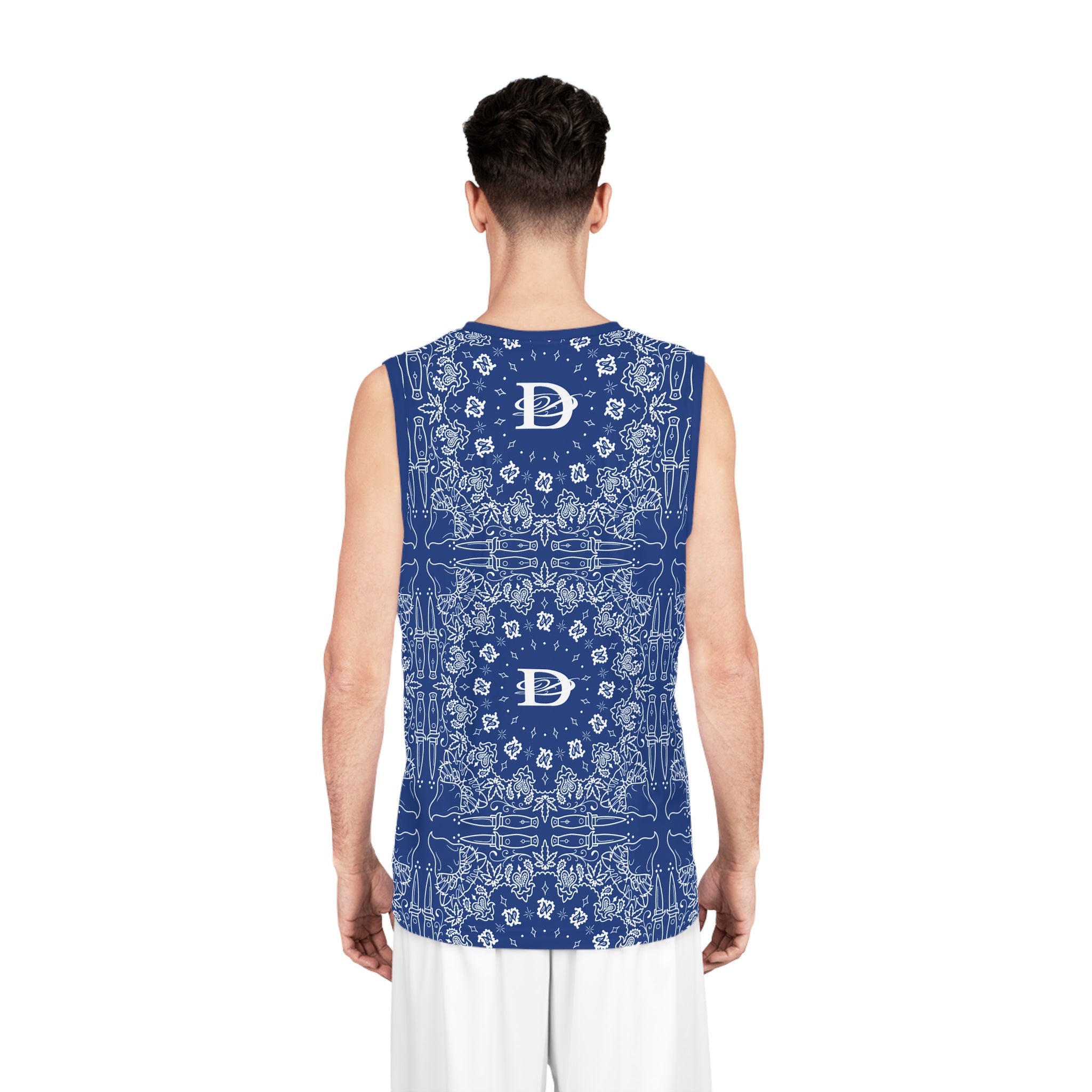 DD Custom Bandana Print Basketball Jersey AOP