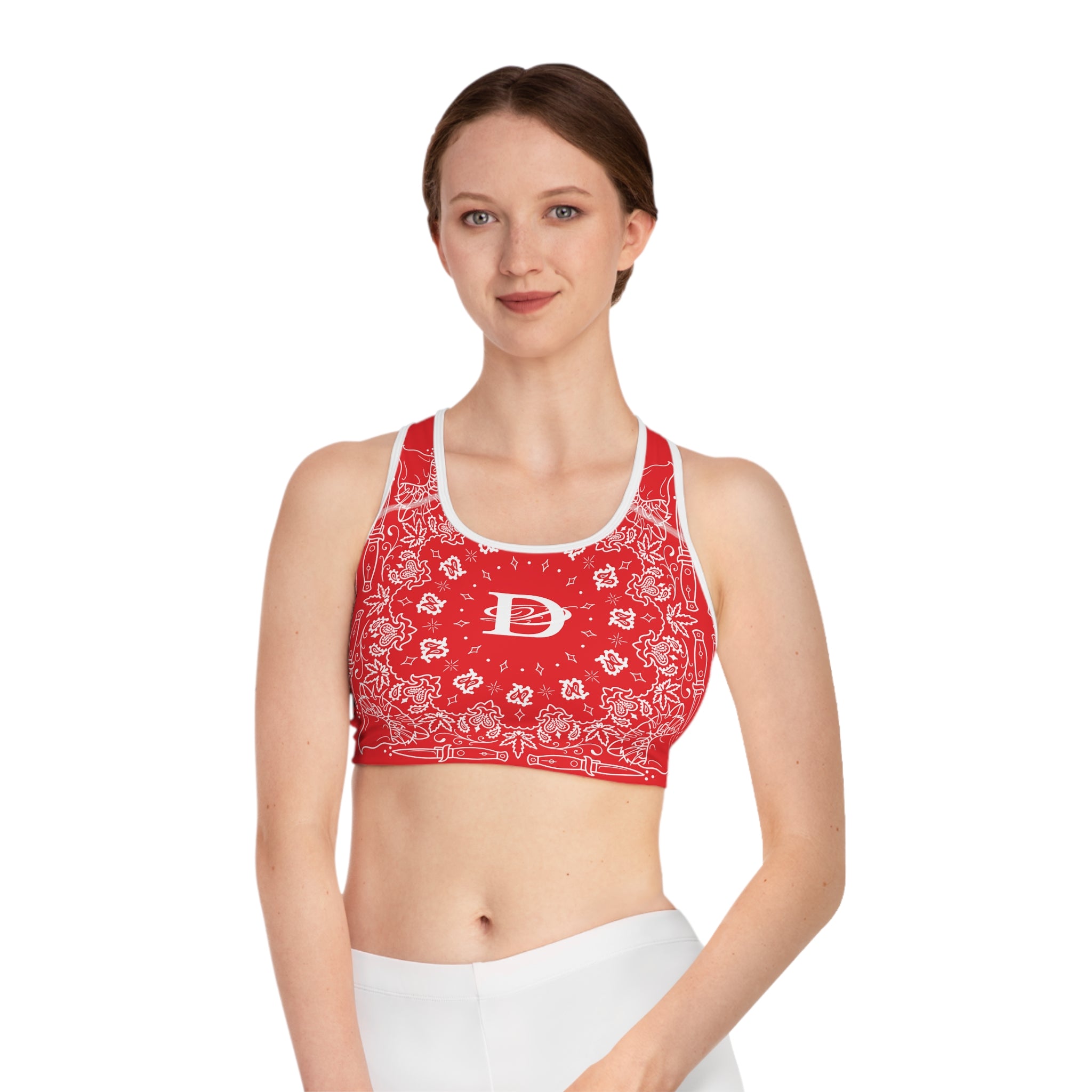 DD Custom Bandana Print  Sports Bra AOP