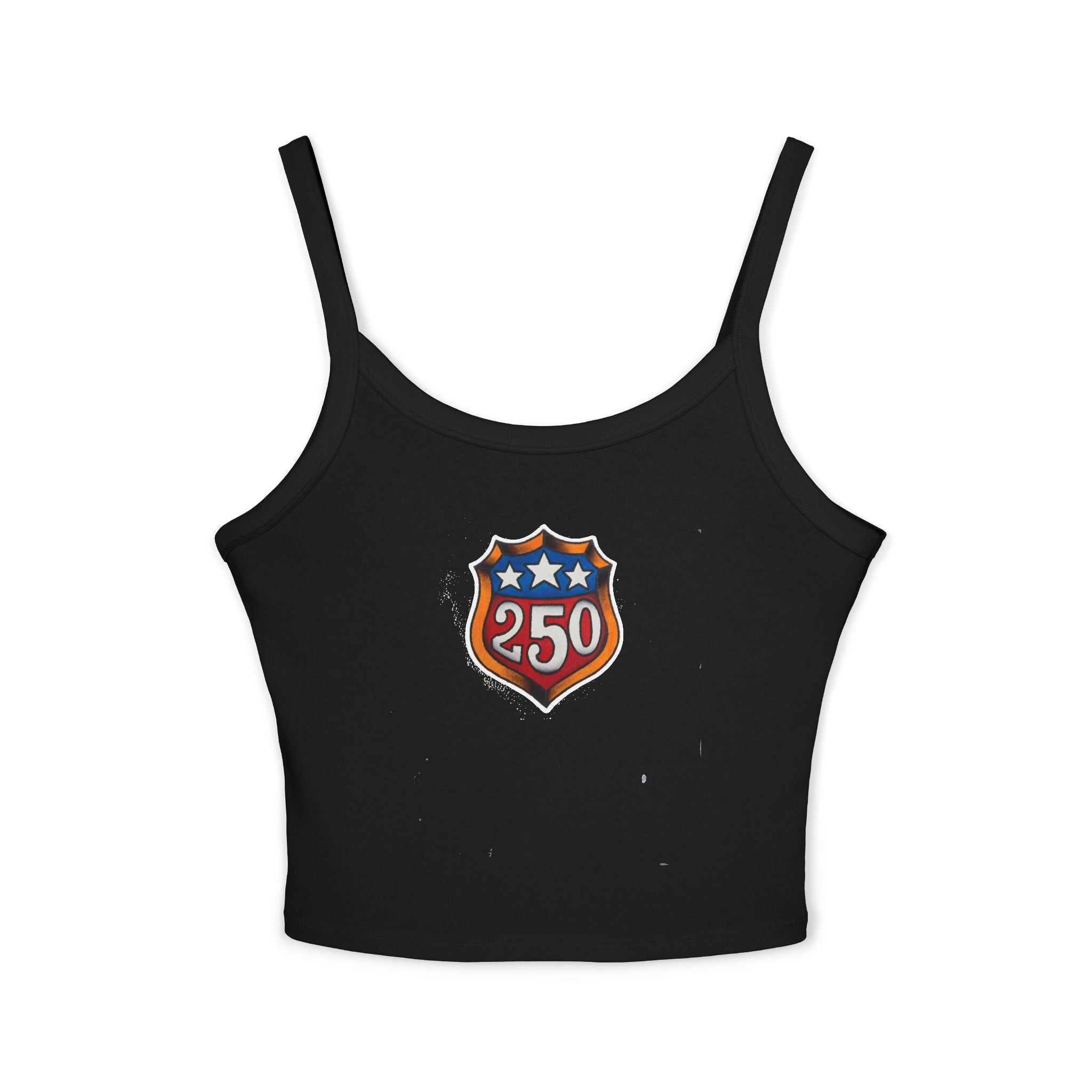 250th Anniversary Shield Tattoo Design Spaghetti Strap Woman's Tank Top