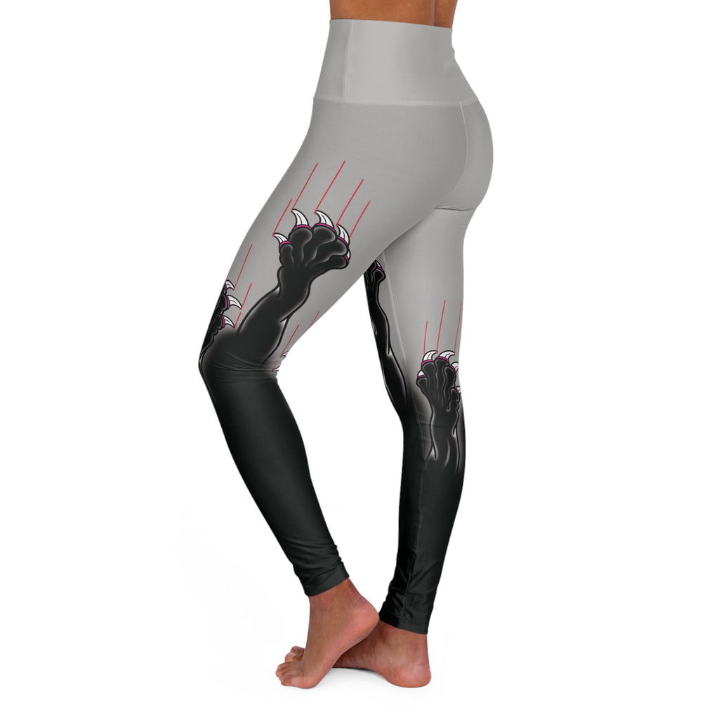 Clawing Panther Paws Print High Waisted Yoga Leggings (AOP)