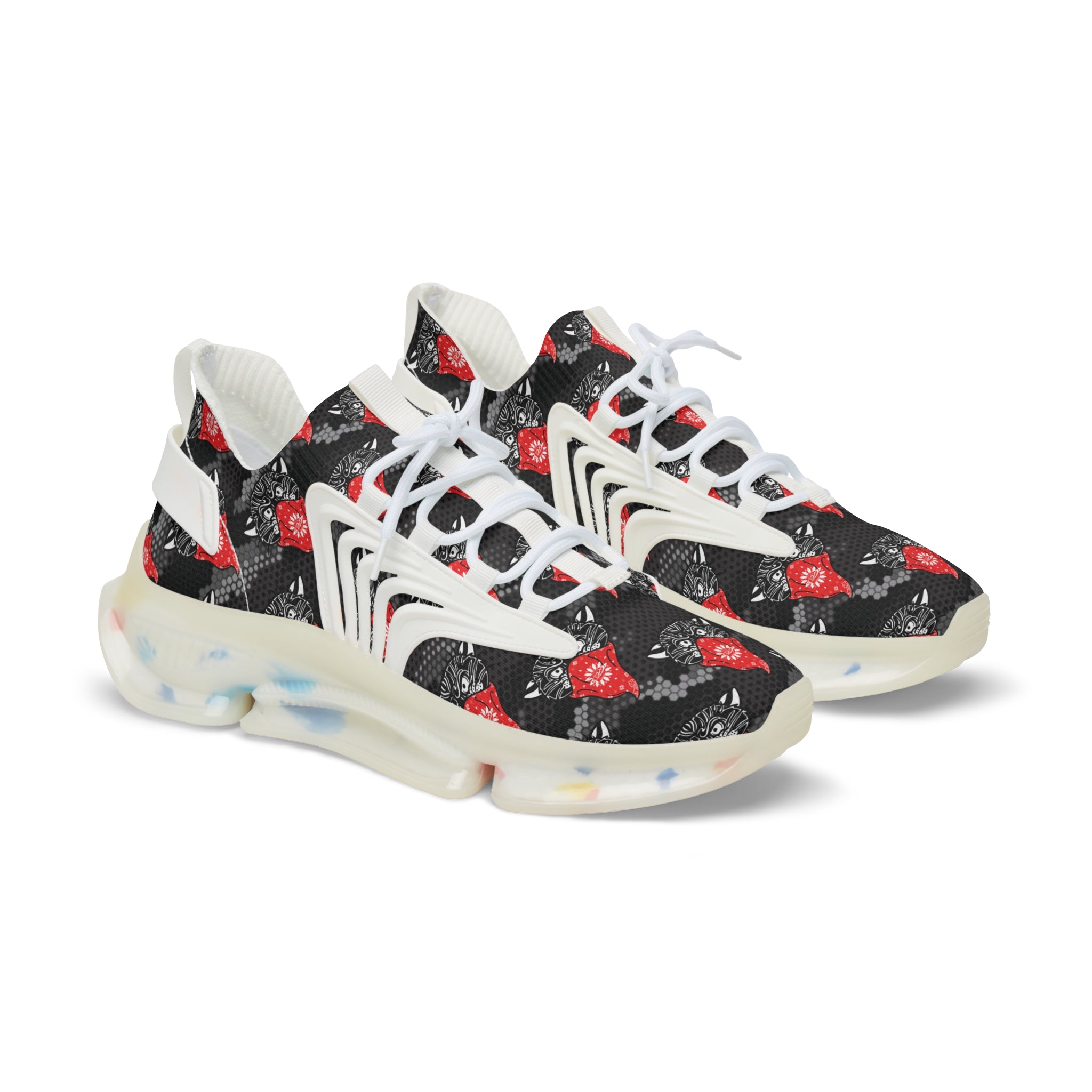 Bandito Panther Hexagon Urban Digital Camo Men's Mesh Sneakers AOP
