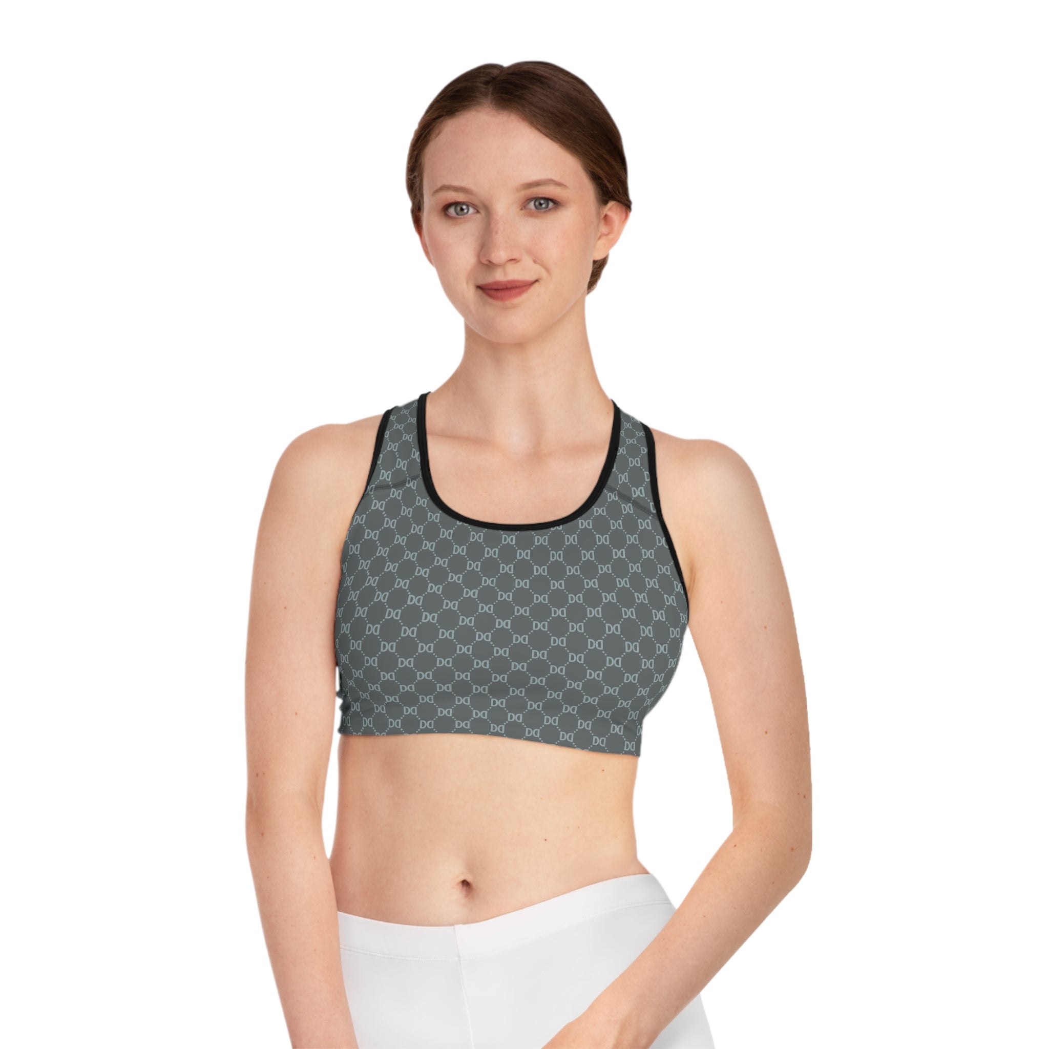 DD Monogram Pattern Sports Bra AOP