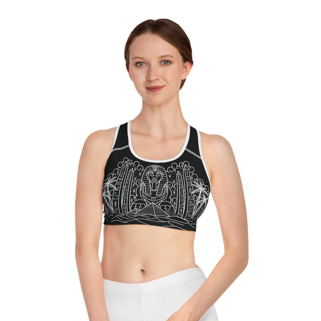 Ancient Egypt Full Body Tattoo Print Sports Bra AOP