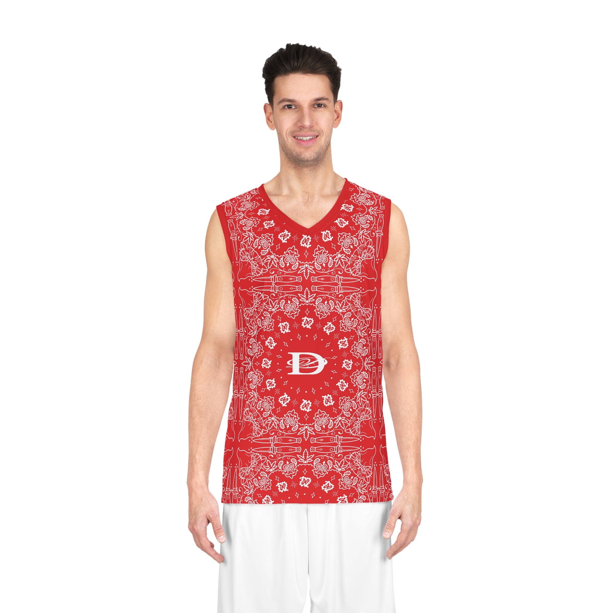 DD Custom Bandana Print Basketball Jersey AOP