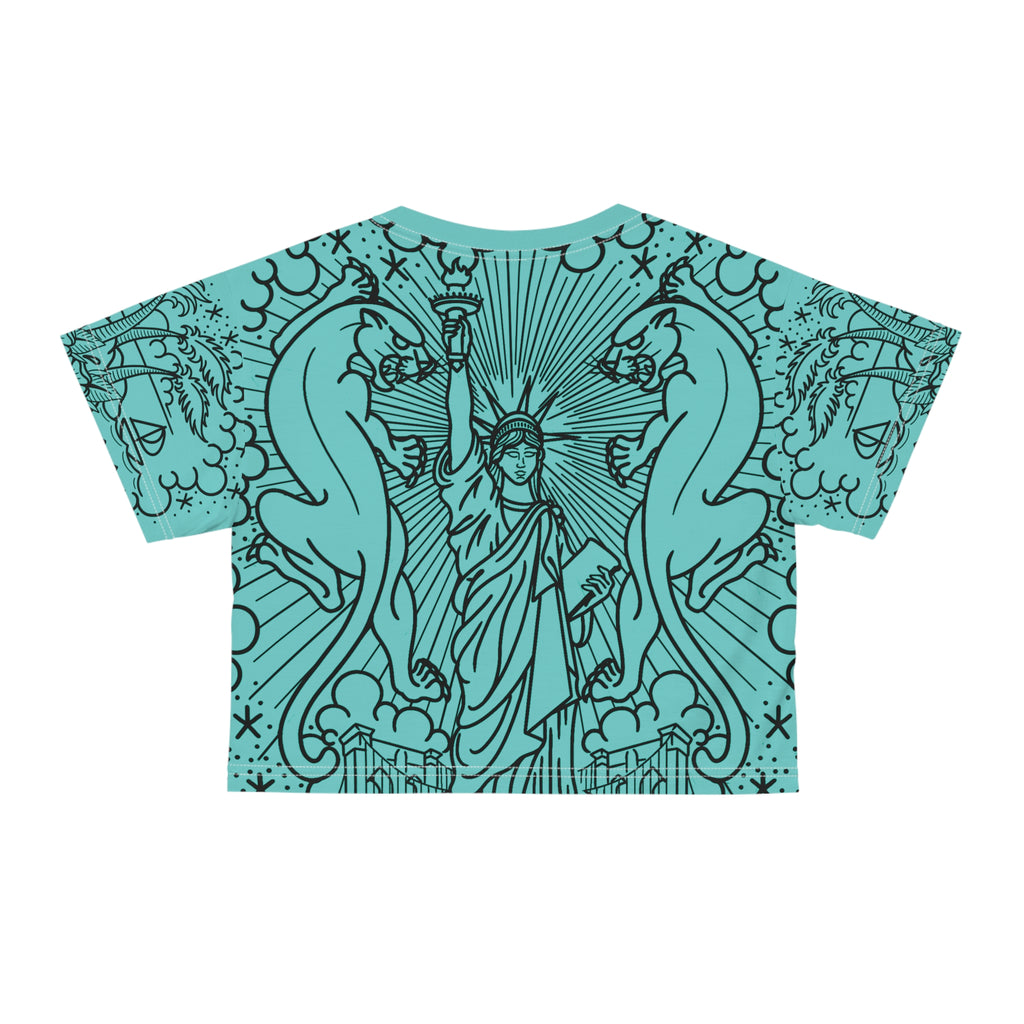 American Traditional Tattoo Body Suit Women's Crop Tee AOP
