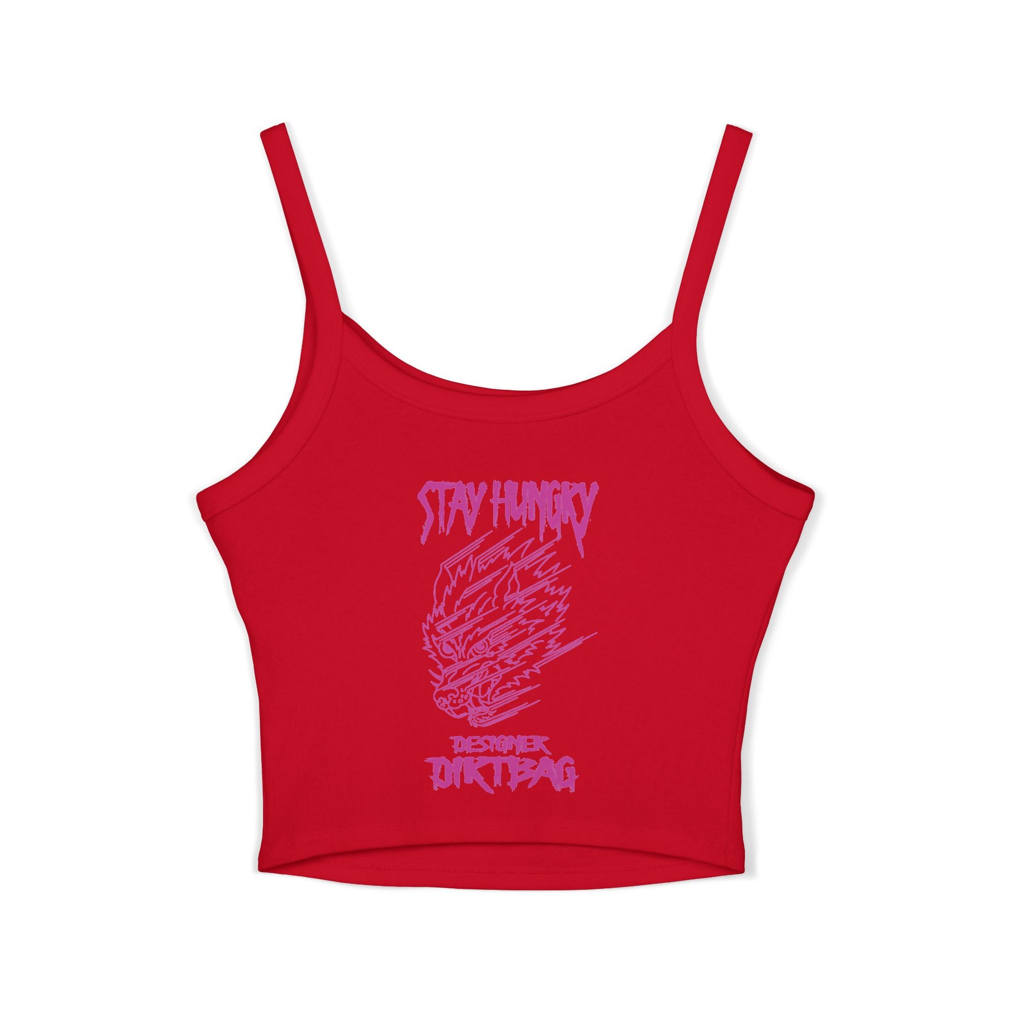 "Stay Hungry" Wolf Head Spaghetti Strap Tank Top