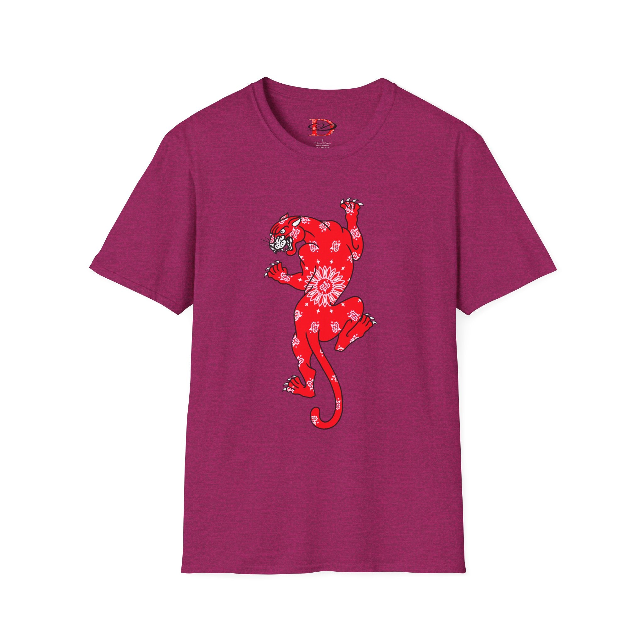 DD Climbing Panther w/Bandana Design Softstyle Unisex T-Shirt