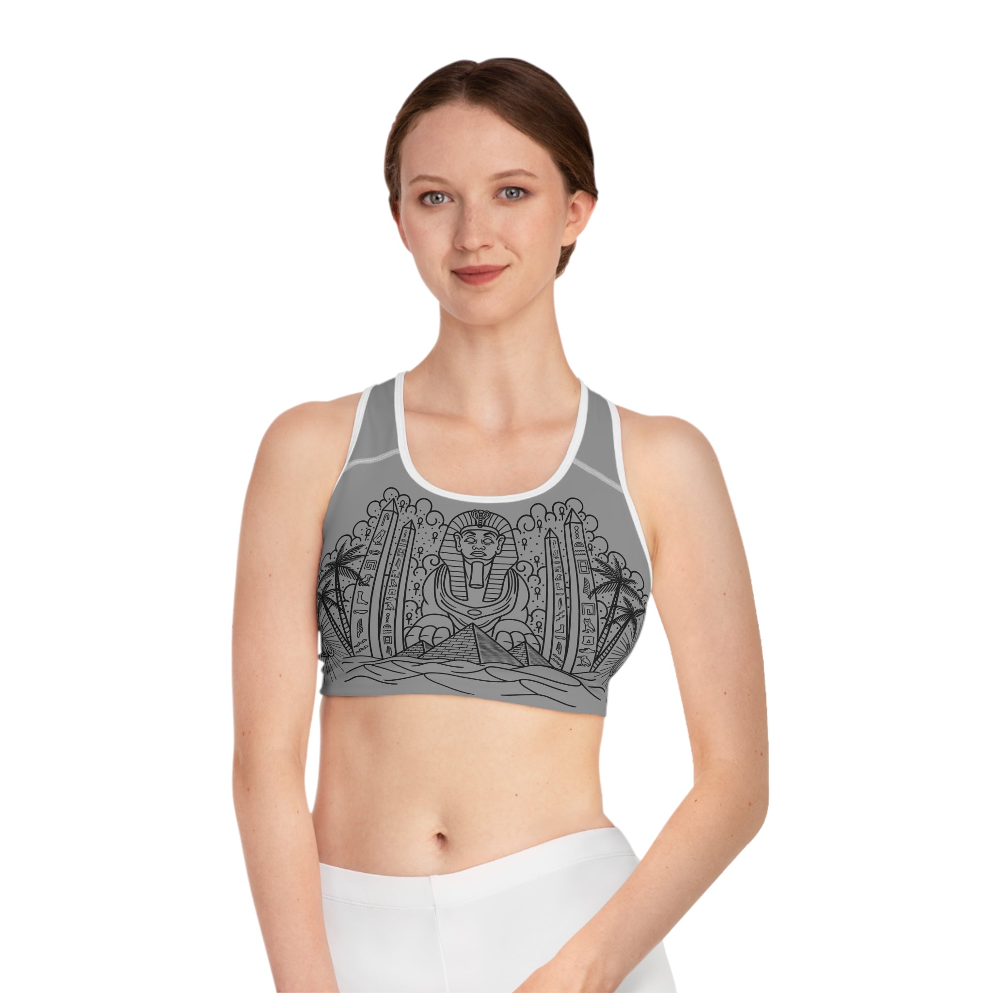 Ancient Egypt Full Body Tattoo Print Sports Bra AOP