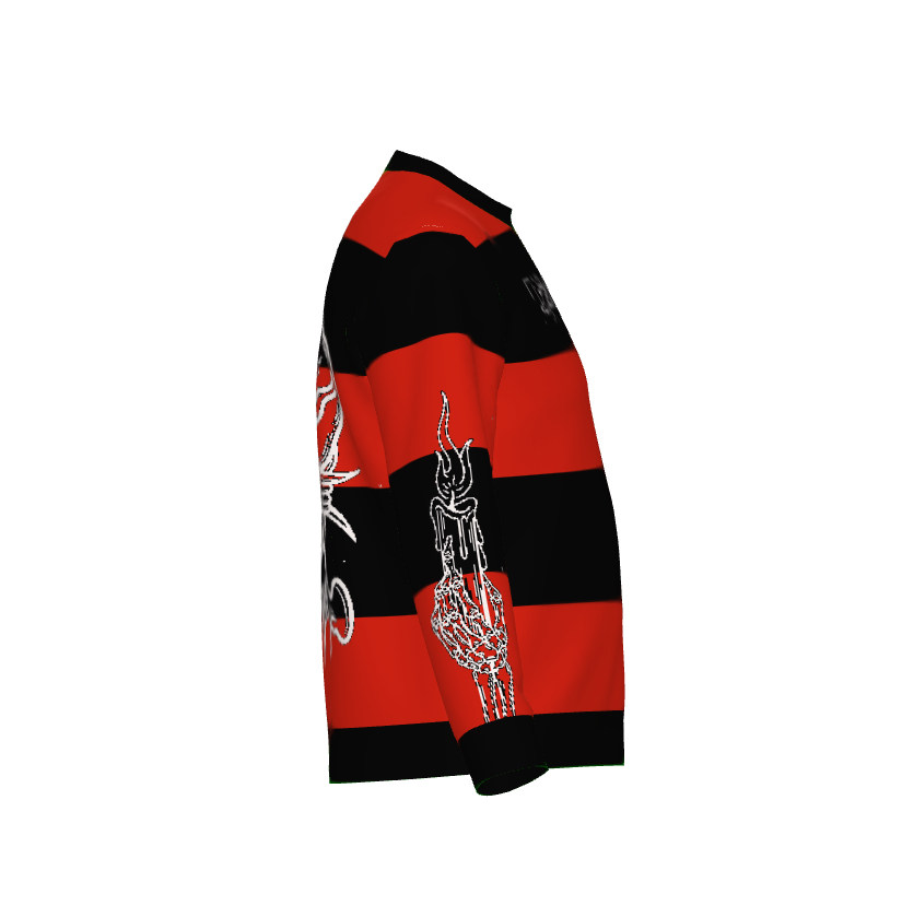 DD Logo Striped Knitted Lightweight Crewneck Sweater