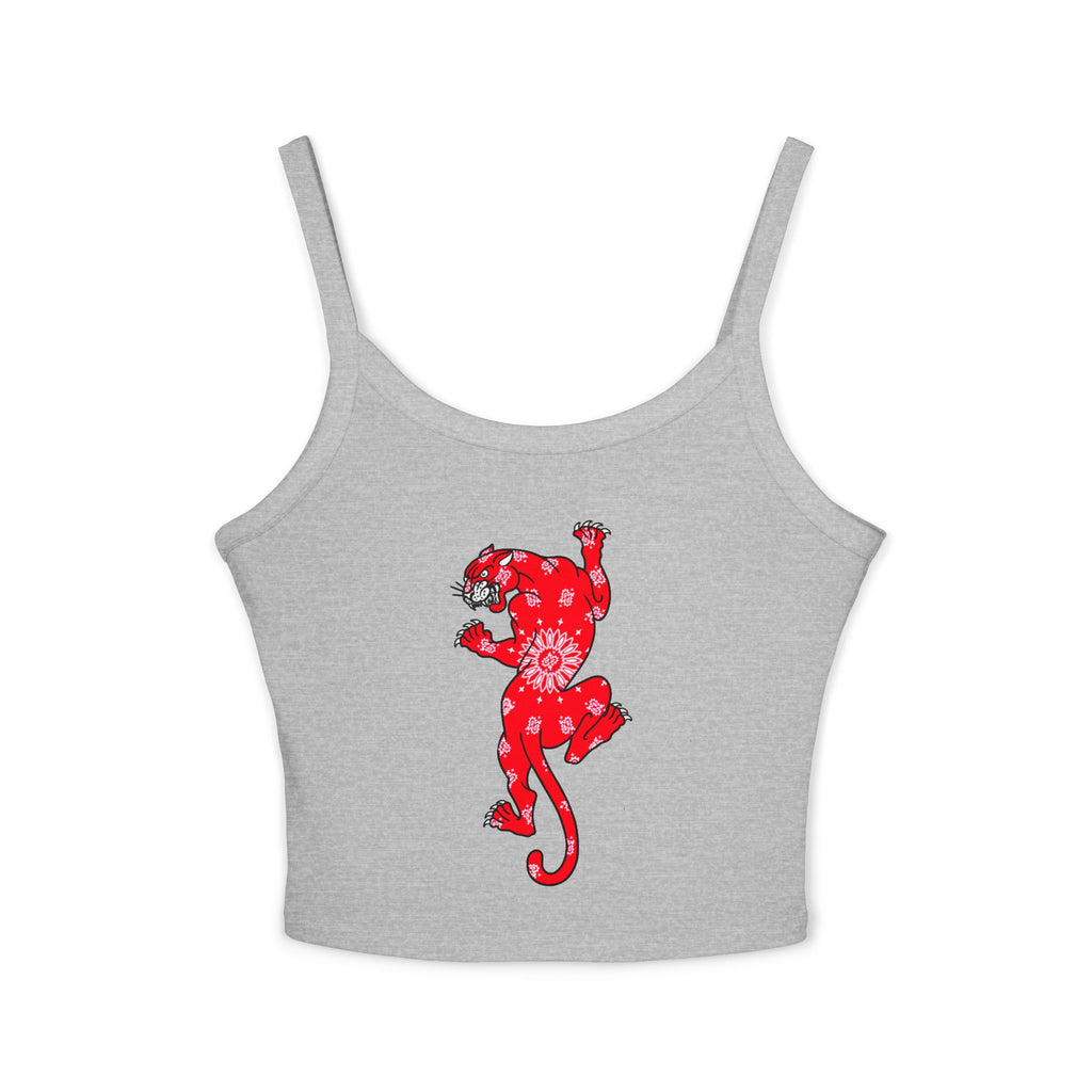 DD Climbing Panther w/Bandana Spaghetti Strap Tank Top