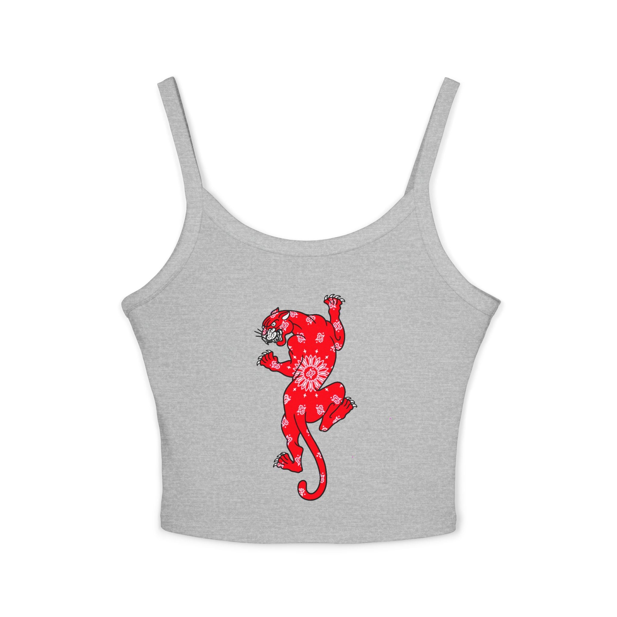 DD Climbing Panther w/Bandana Spaghetti Strap Tank Top