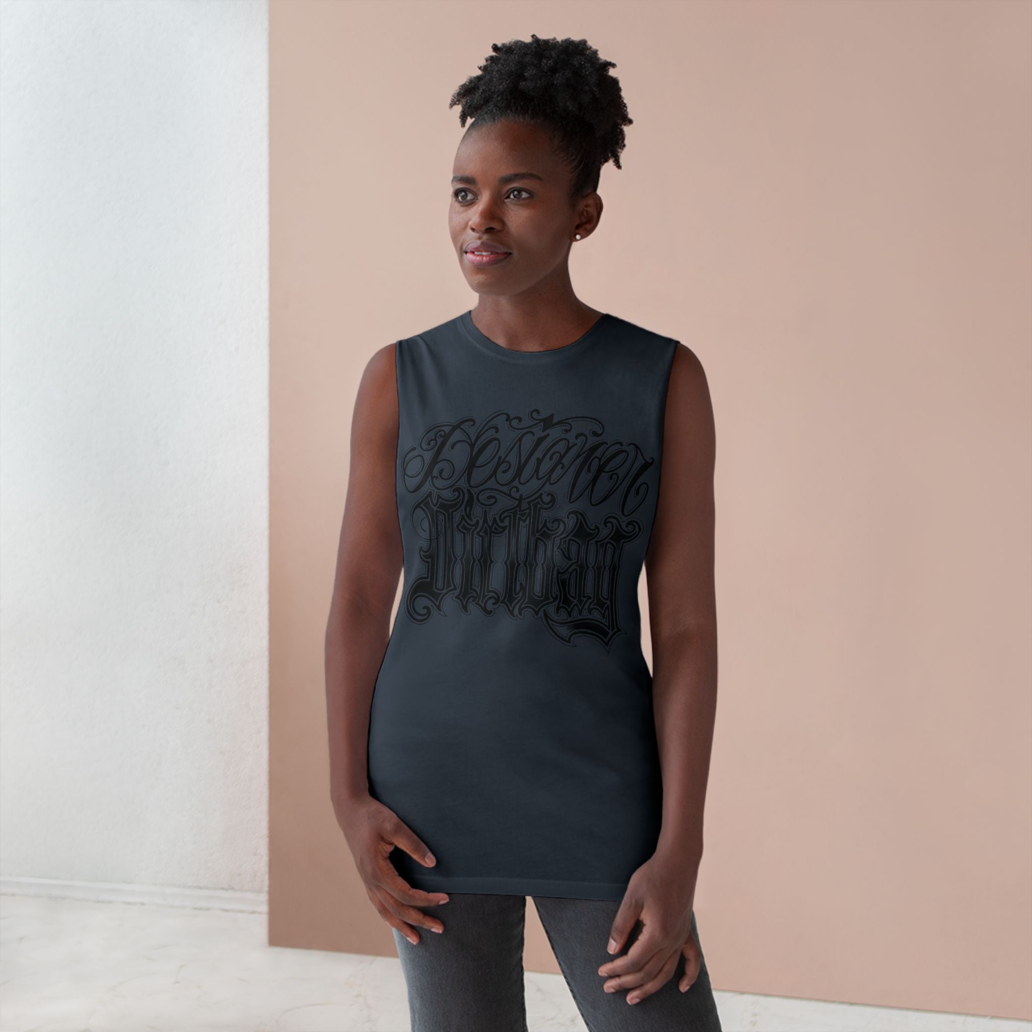 DD Custom Script Lettering w/Gothic Old English Unisex High Quality Barnard Tank