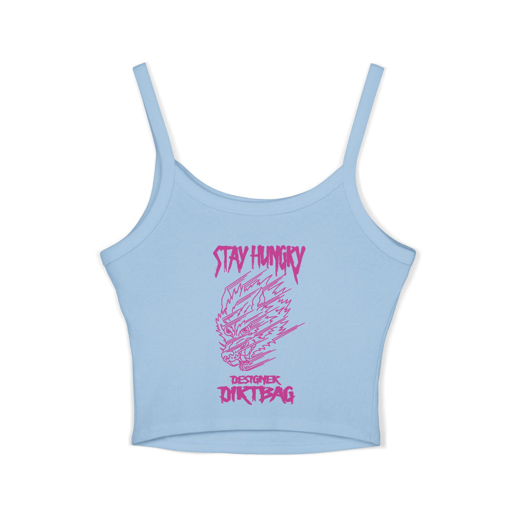 "Stay Hungry" Wolf Head Spaghetti Strap Tank Top