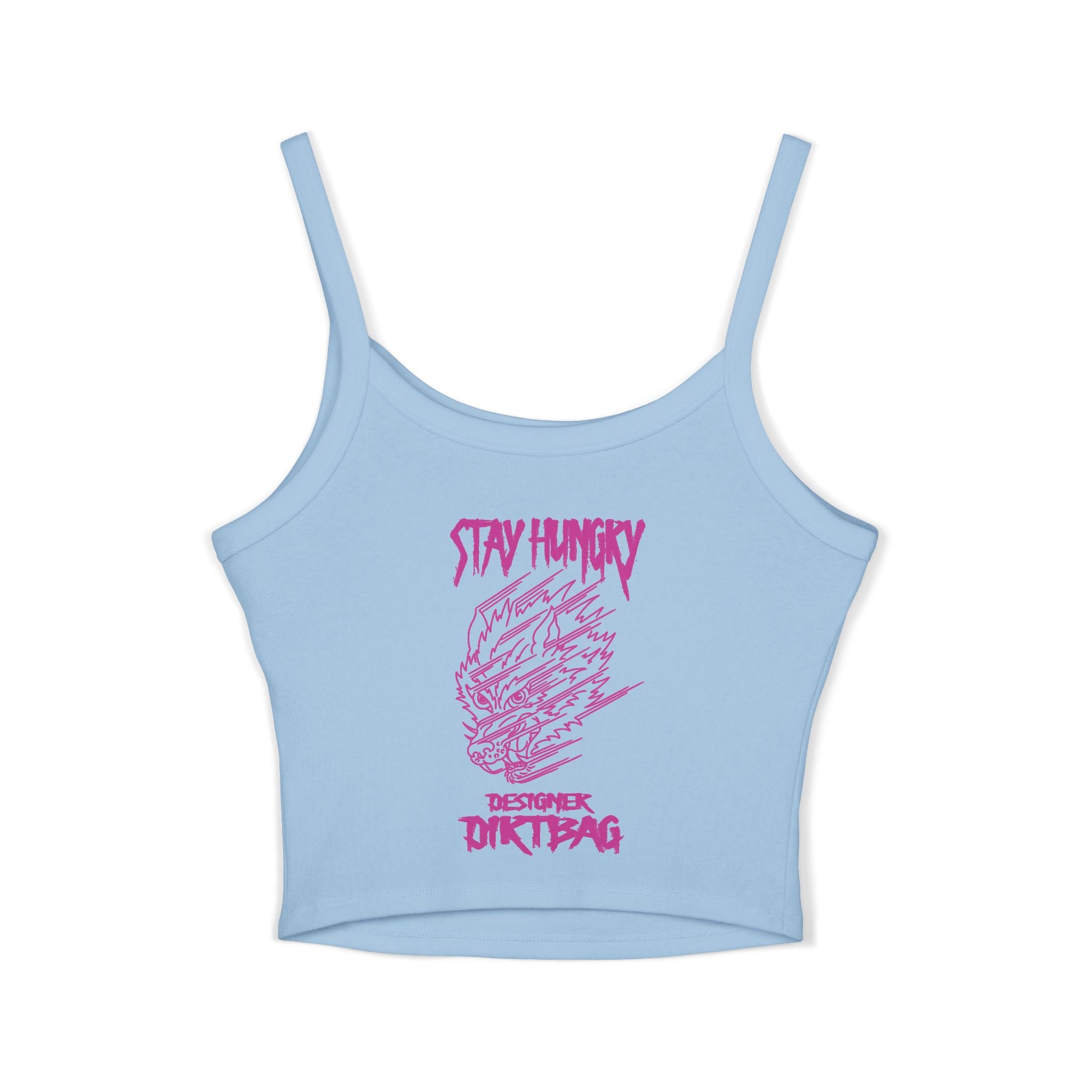 "Stay Hungry" Wolf Head Spaghetti Strap Tank Top