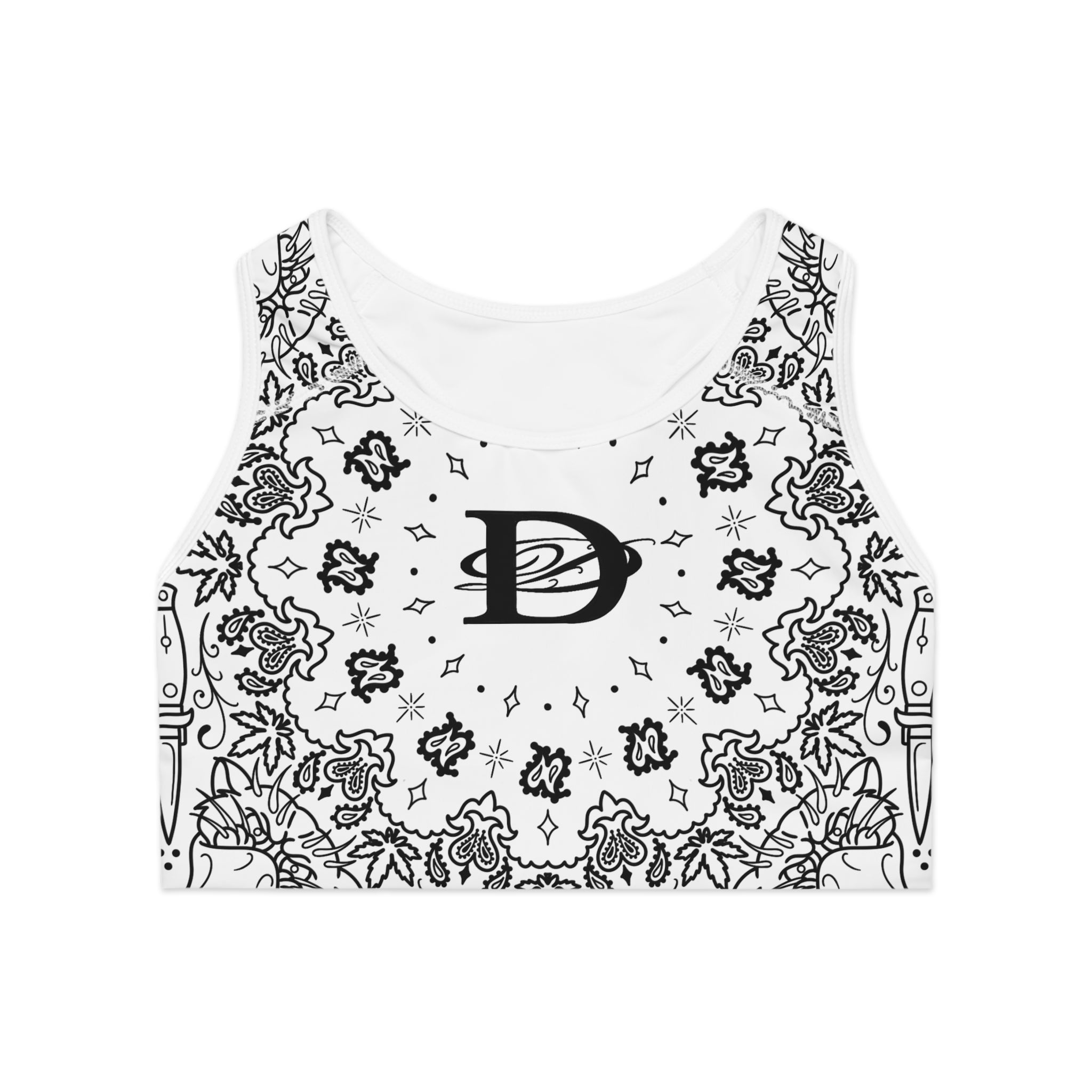 DD Custom Bandanna Print Sports Bra