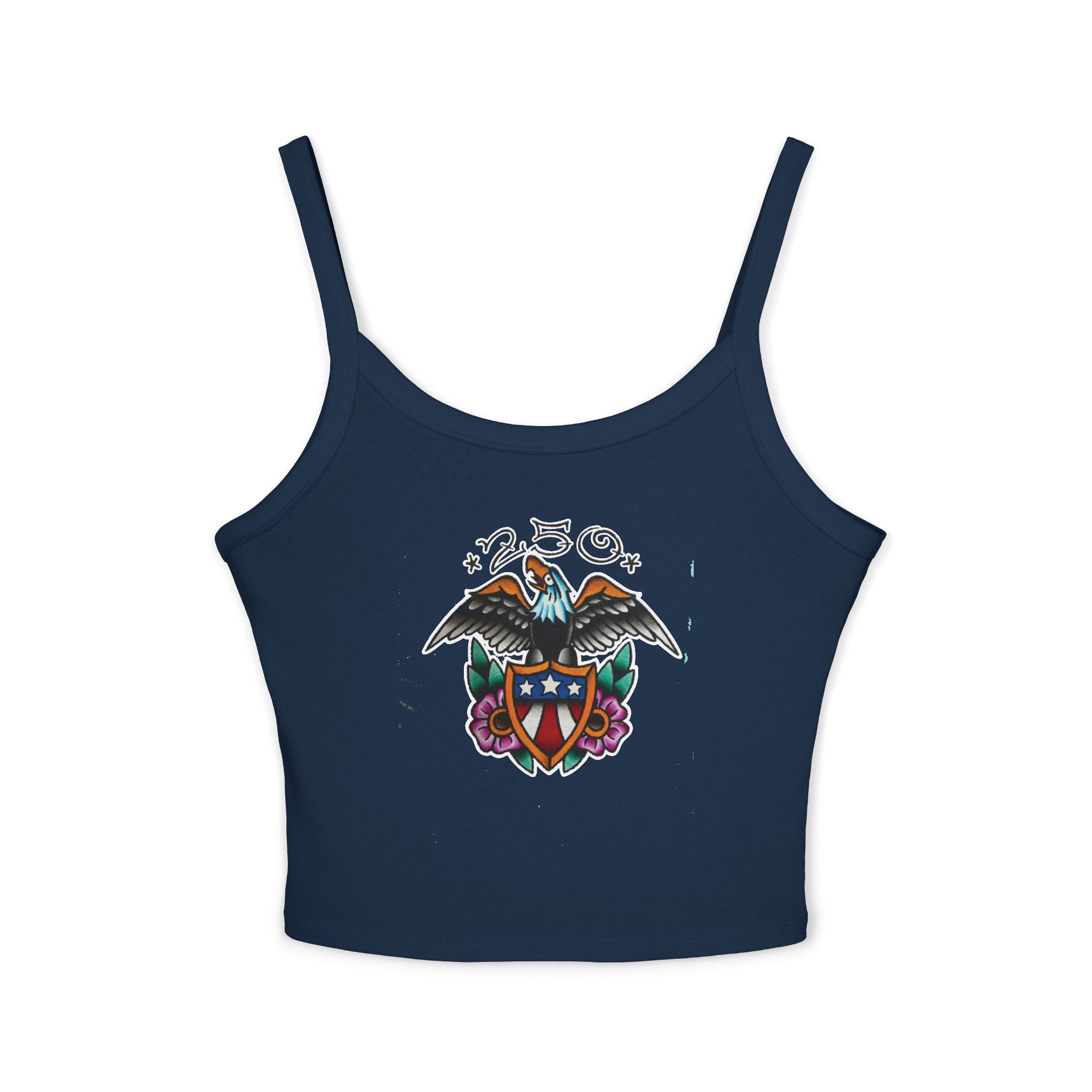 250th Anniversary Eagle w/Flag Shield Spaghetti Strap Woman's Tank Top