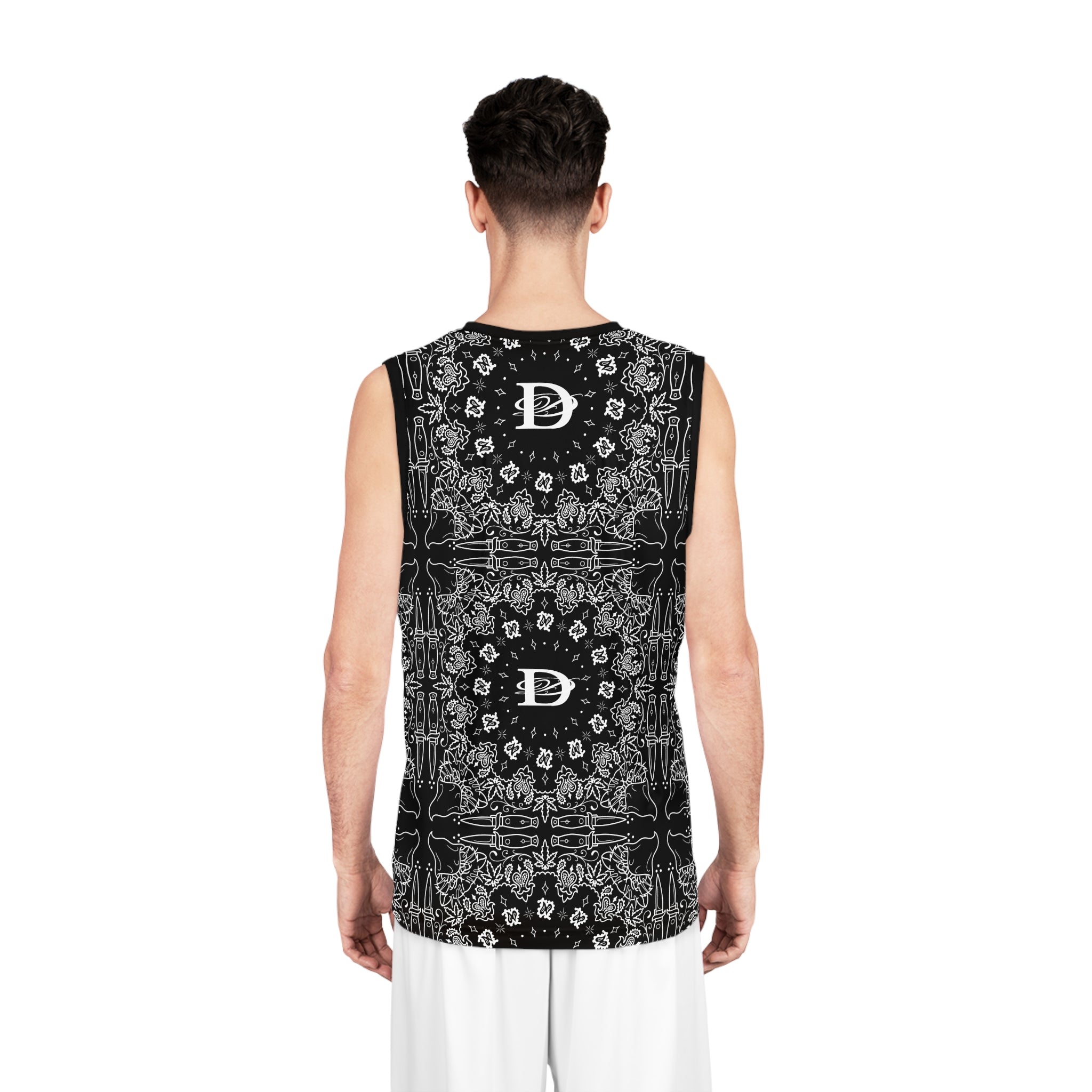 DD Custom Bandana Print Basketball Jersey AOP