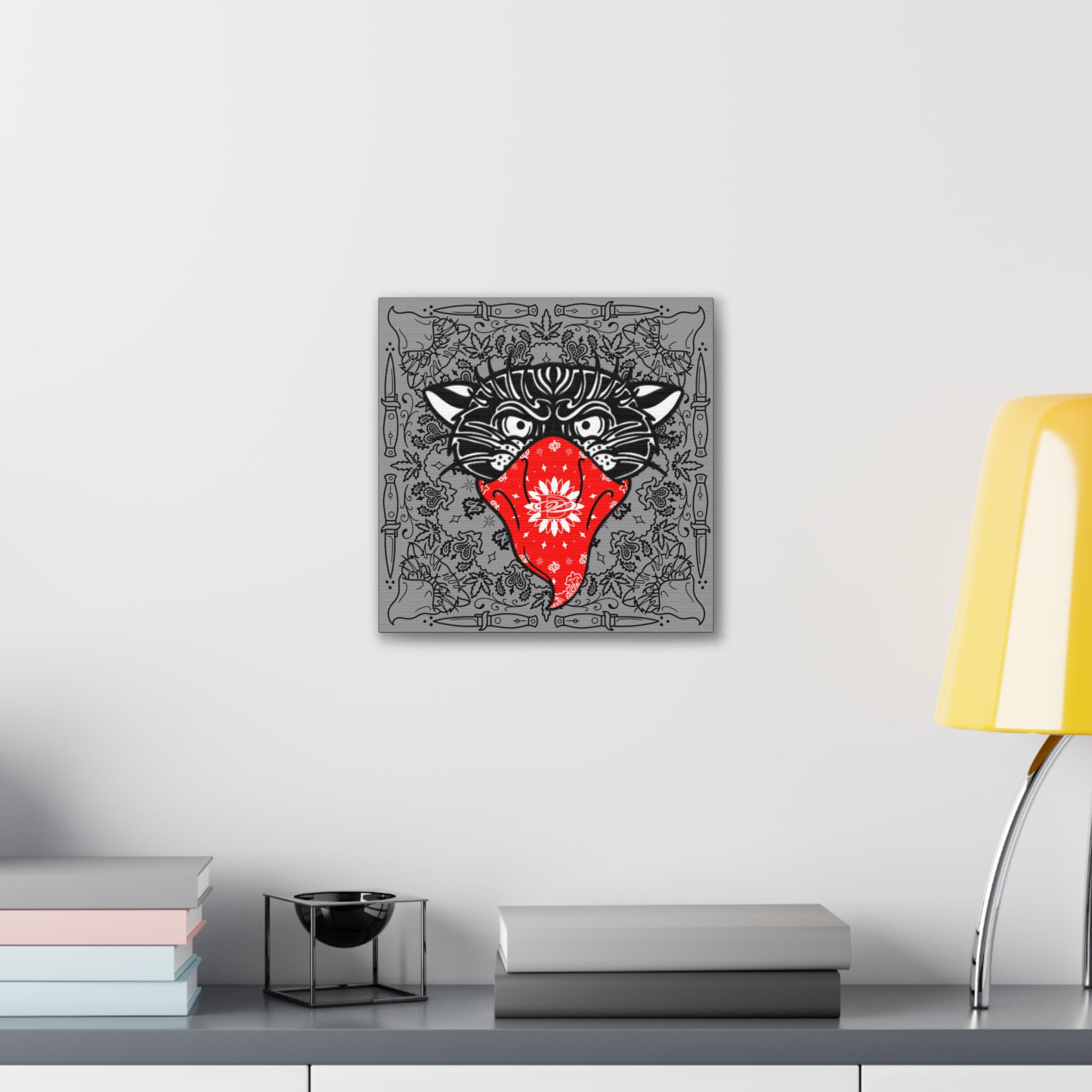 DD Custom Bandana Print Bandito Panther Canvas Wall Art