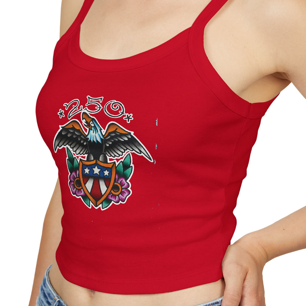 250th Anniversary Eagle w/Flag Shield Spaghetti Strap Woman's Tank Top