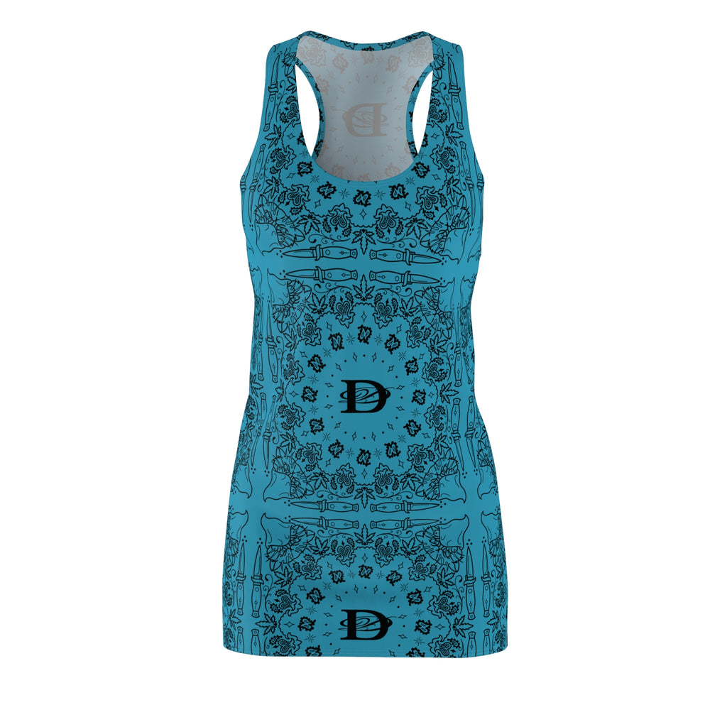 DD Custom Bandana Pattern Women's Racerback Dress AOP