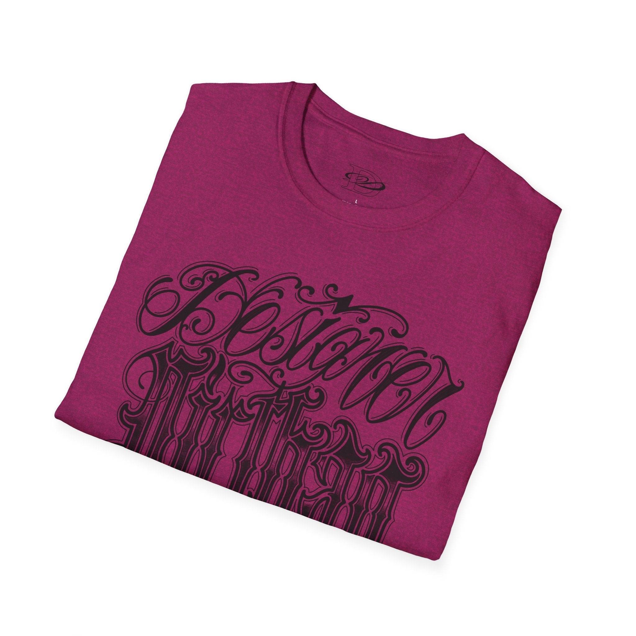 DD Custom Script Lettering w/Gothic Old English Unisex Softstyle T-Shirt