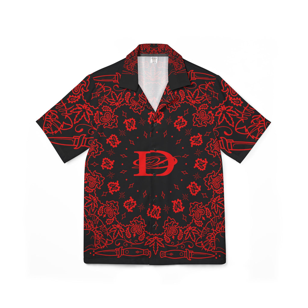DD Custom Bandana Print Hawaiian Camp Shirt, Summer Fashion, Beachwear, Vacation Attire, Tropical Shirt, Unisex Summer Style