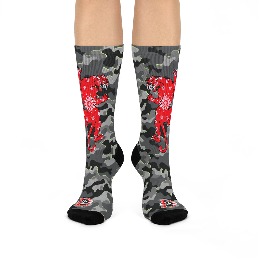 DD Climbing Panther Urban Camo Crew Socks AOP