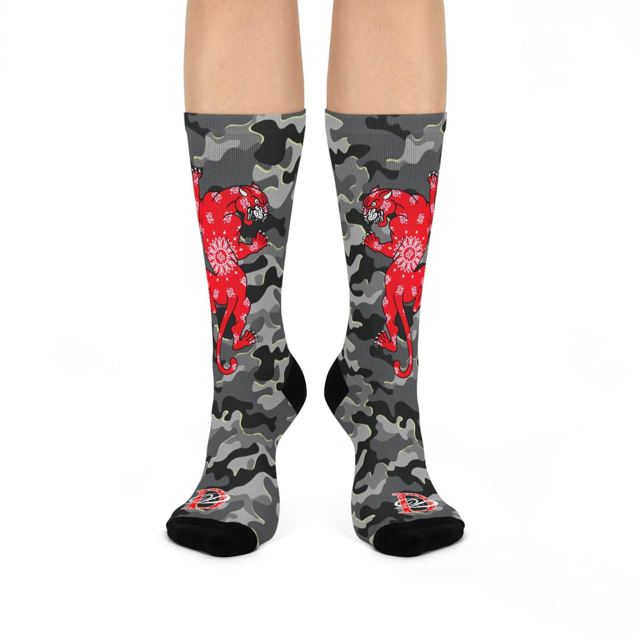 DD Climbing Panther Urban Camo Crew Socks AOP