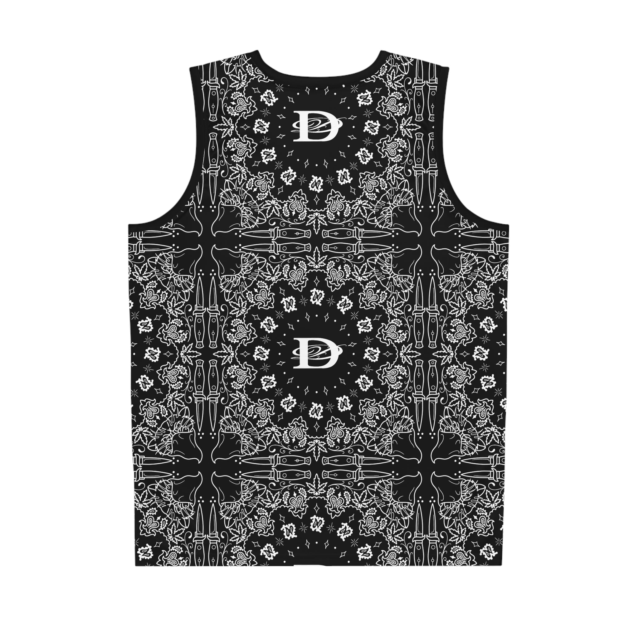 DD Custom Bandana Print Basketball Jersey AOP