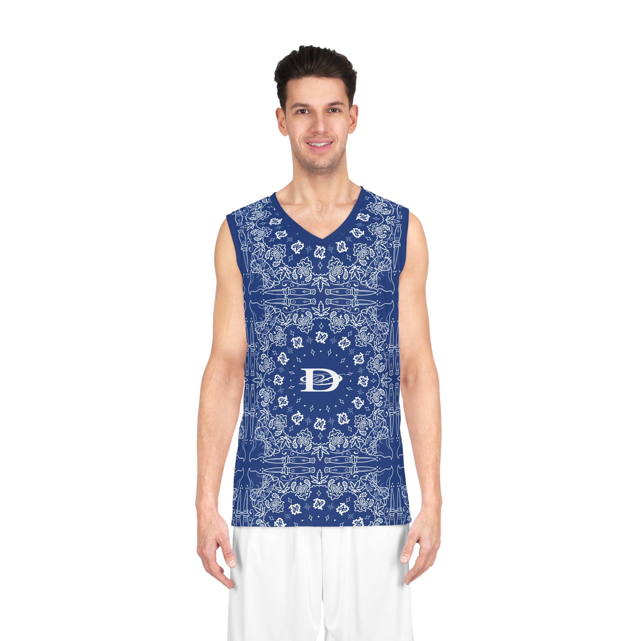 DD Custom Bandana Print Basketball Jersey AOP