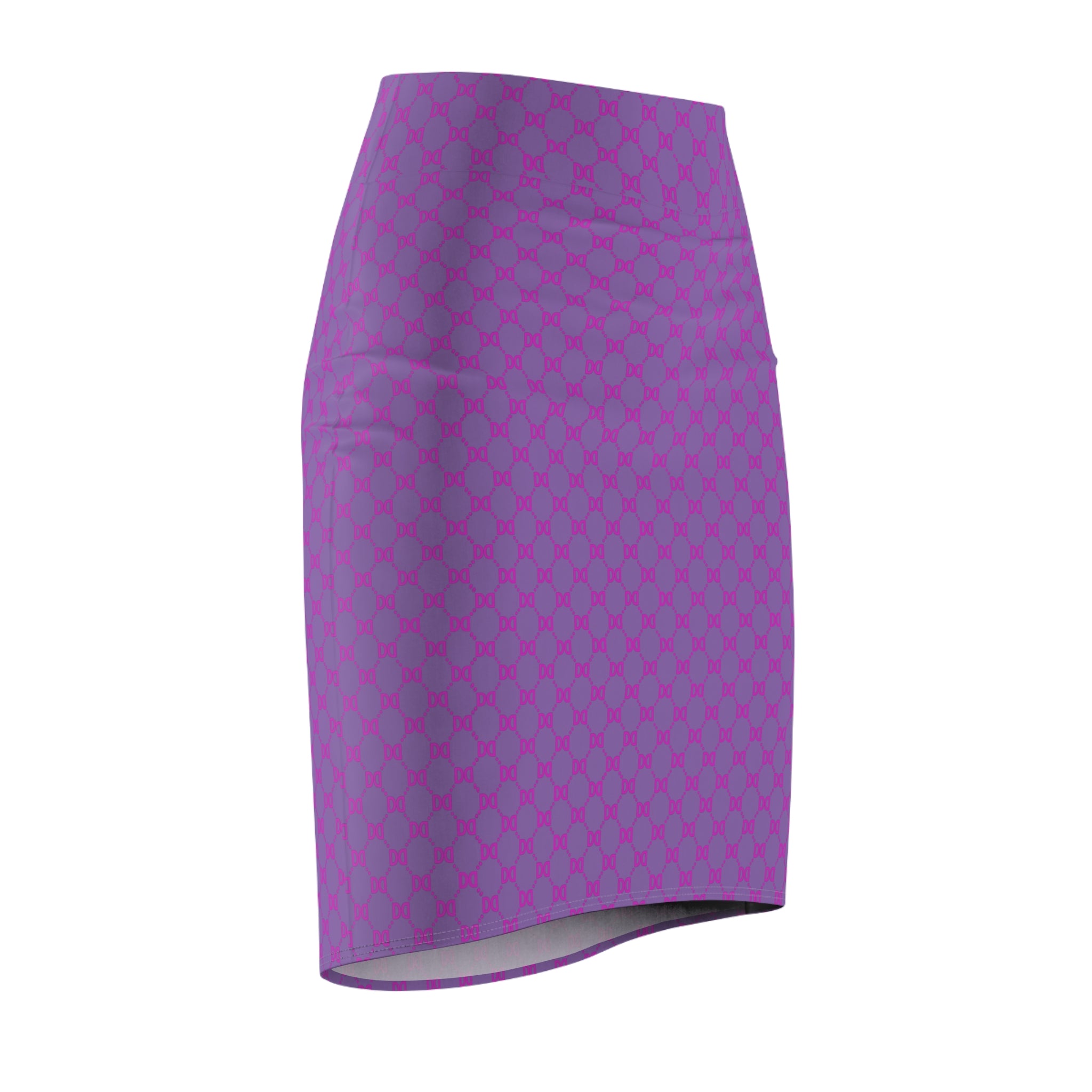DD Custom Monogram Print Women's Pencil Skirt AOP
