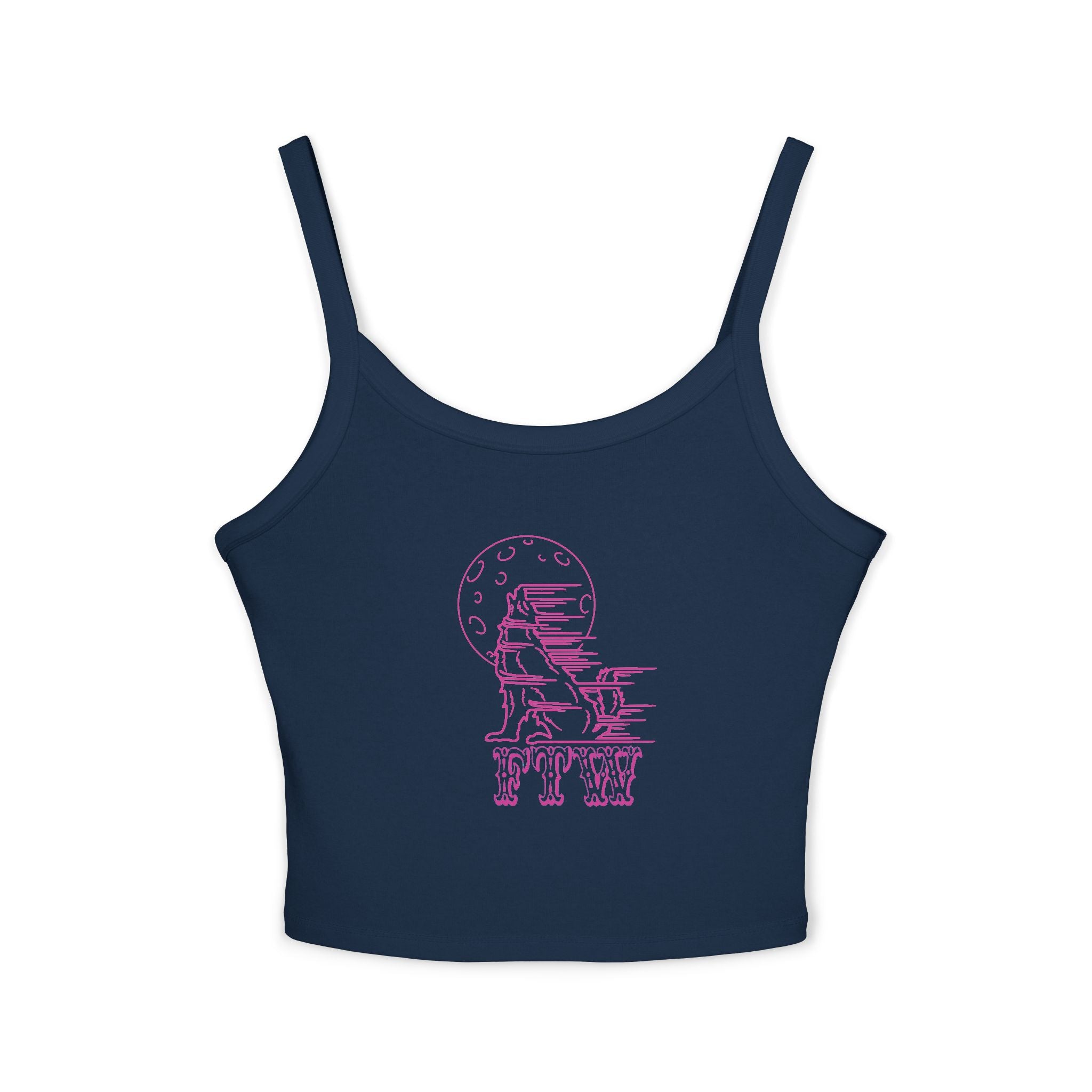 "Stay Hungry" Wolf Head Spaghetti Strap Tank Top