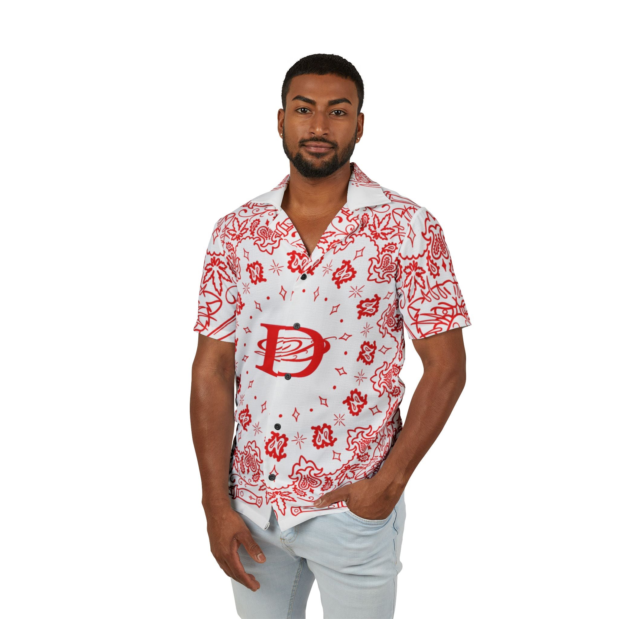 DD Custom Bandana Print Hawaiian Shirt AOP