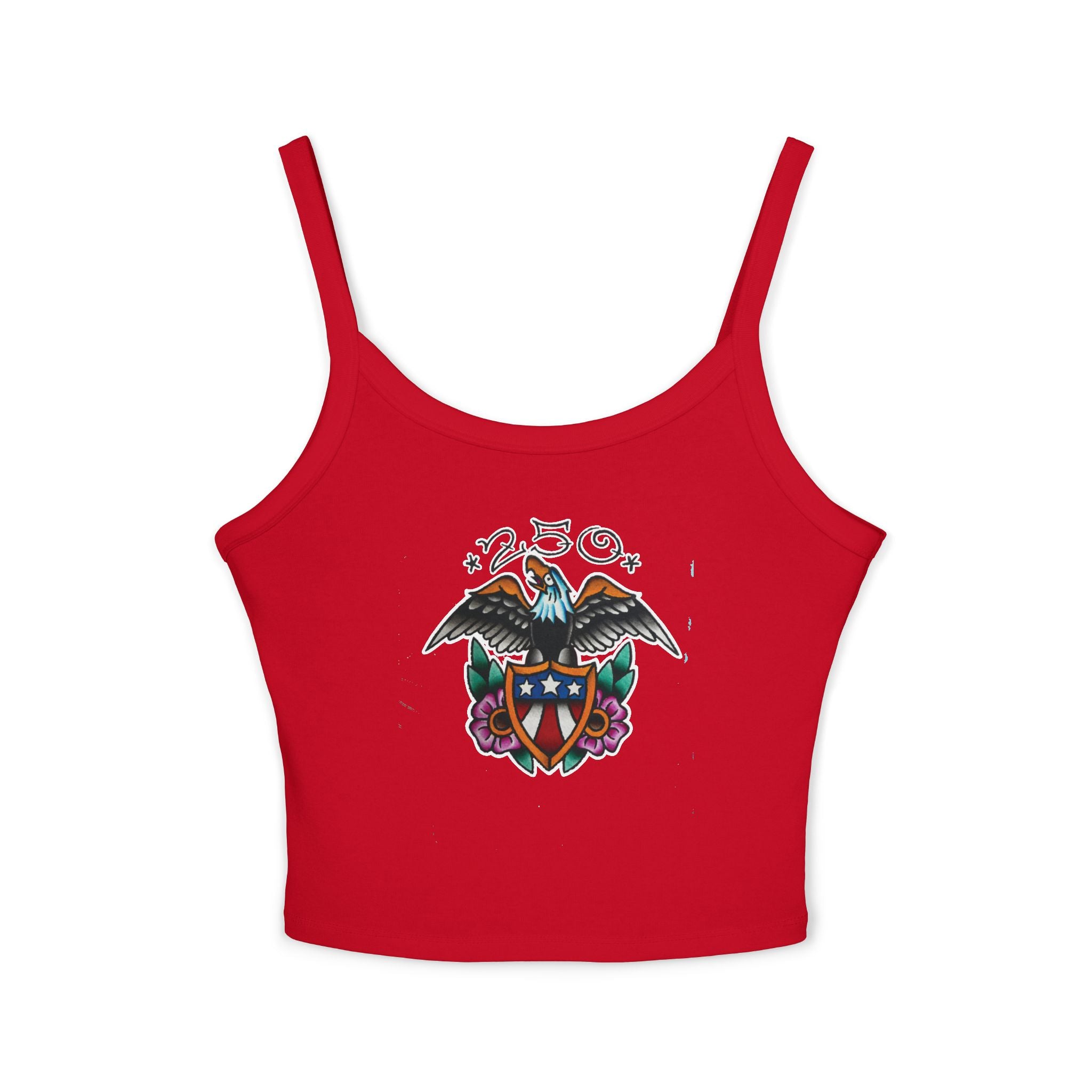250th Anniversary Eagle w/Flag Shield Spaghetti Strap Woman's Tank Top
