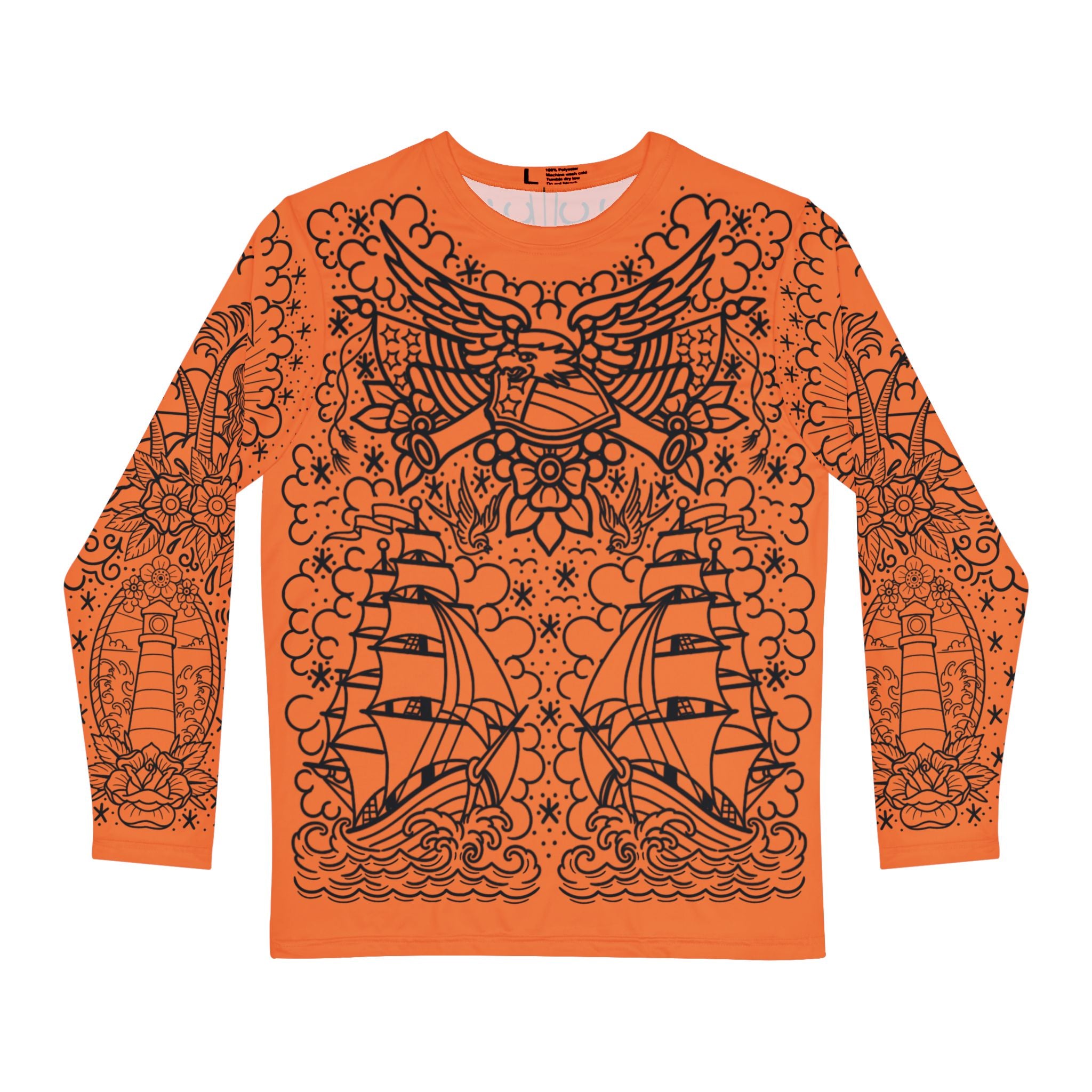 Traditional American Tattoo Body Suit Unisex Longsleeve T-Shirt AOP