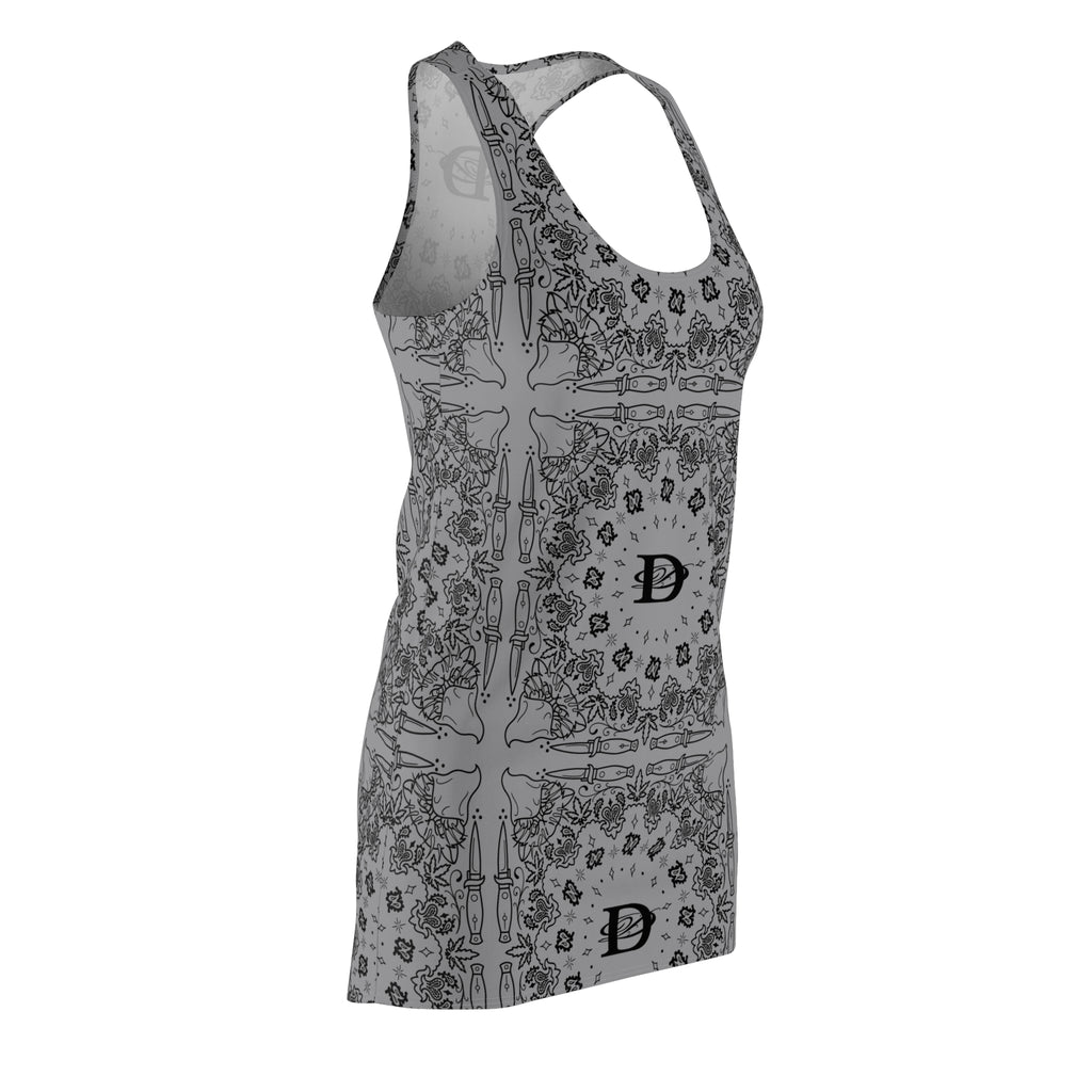 DD Custom Bandana Pattern Women's Racerback Dress AOP