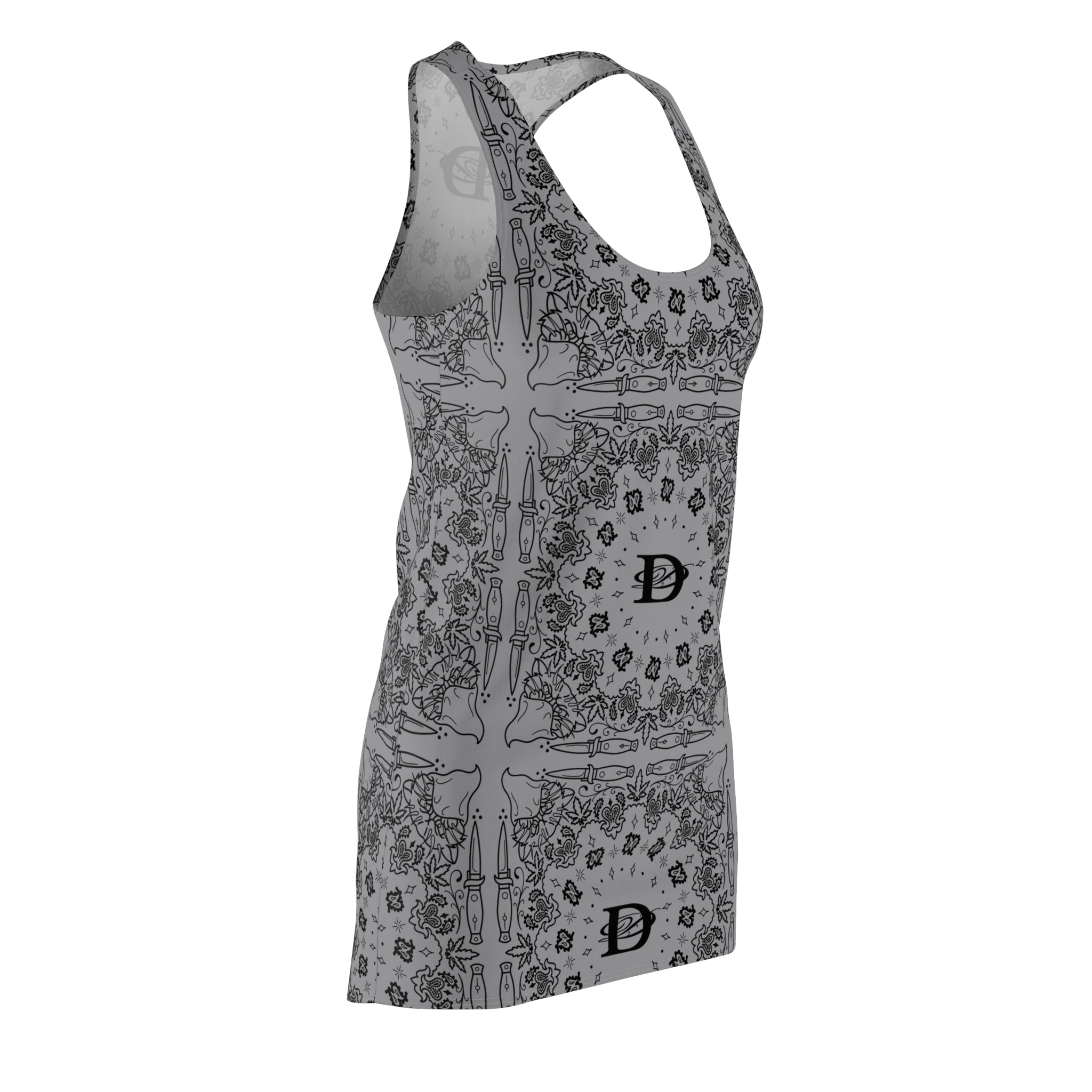 DD Custom Bandana Pattern Women's Racerback Dress AOP