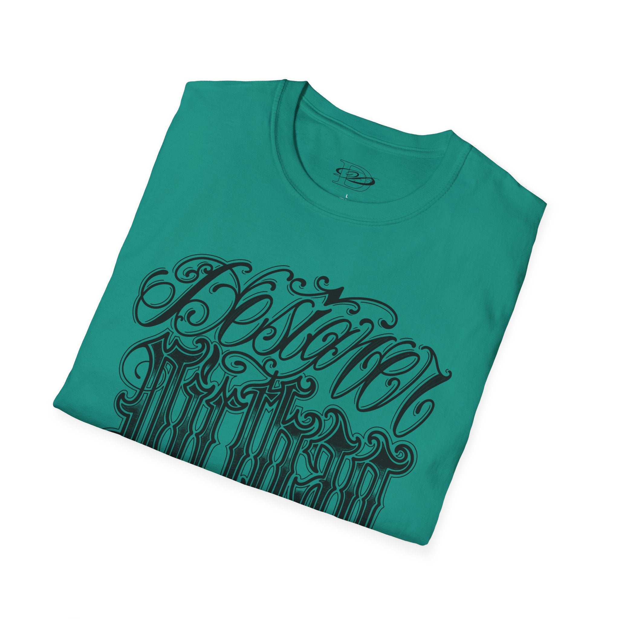 DD Custom Script Lettering w/Gothic Old English Unisex Softstyle T-Shirt