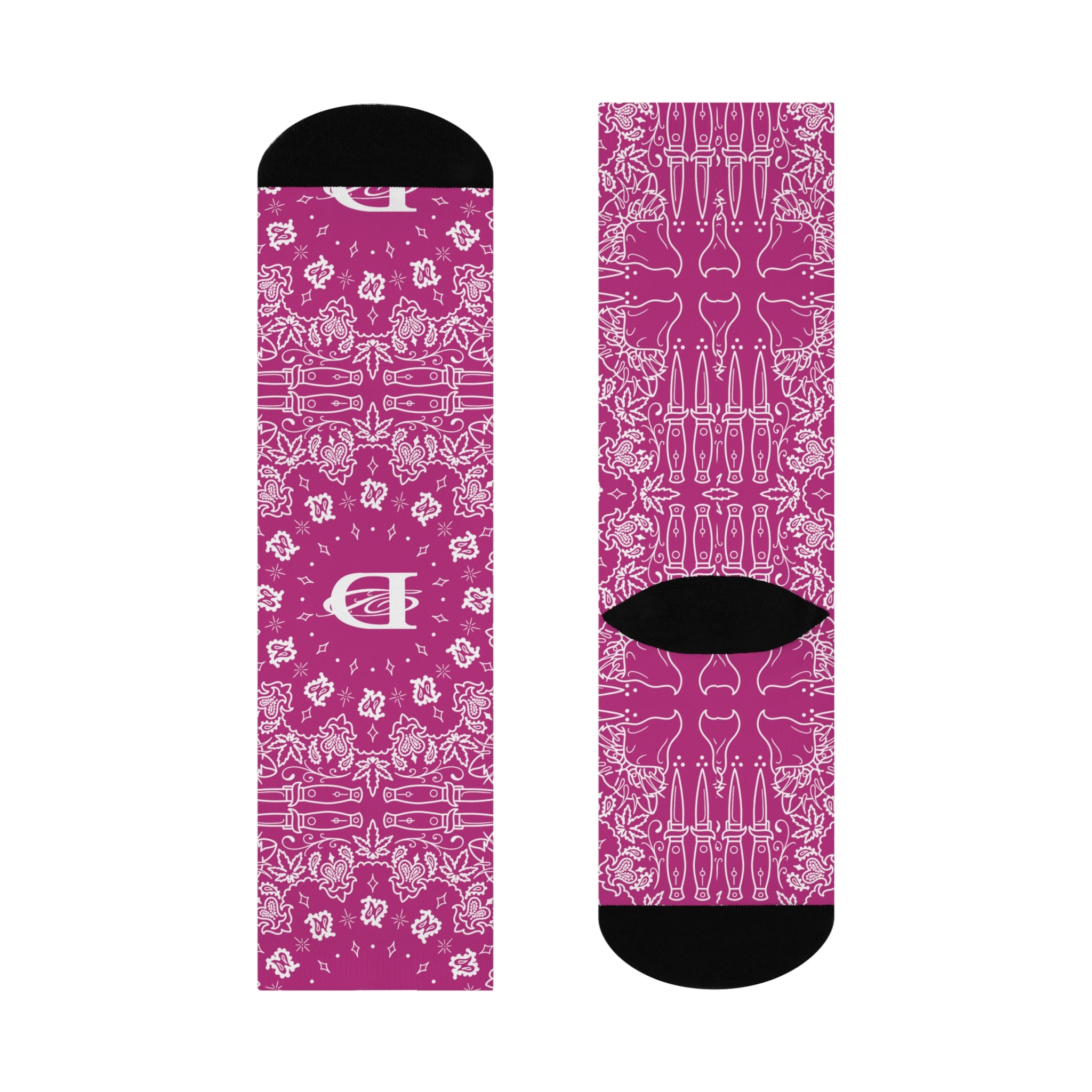 DD Custom Bandana Print Crew Socks AOP