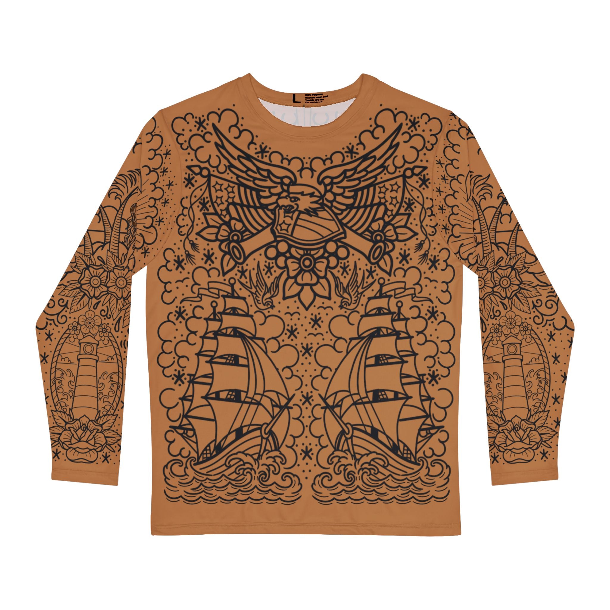 Traditional American Tattoo Body Suit Unisex Longsleeve T-Shirt AOP