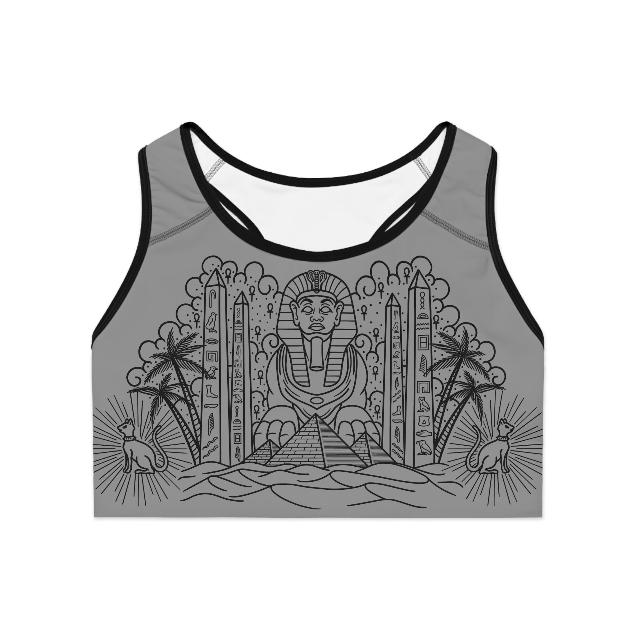 Ancient Egypt Full Body Tattoo Print Sports Bra AOP