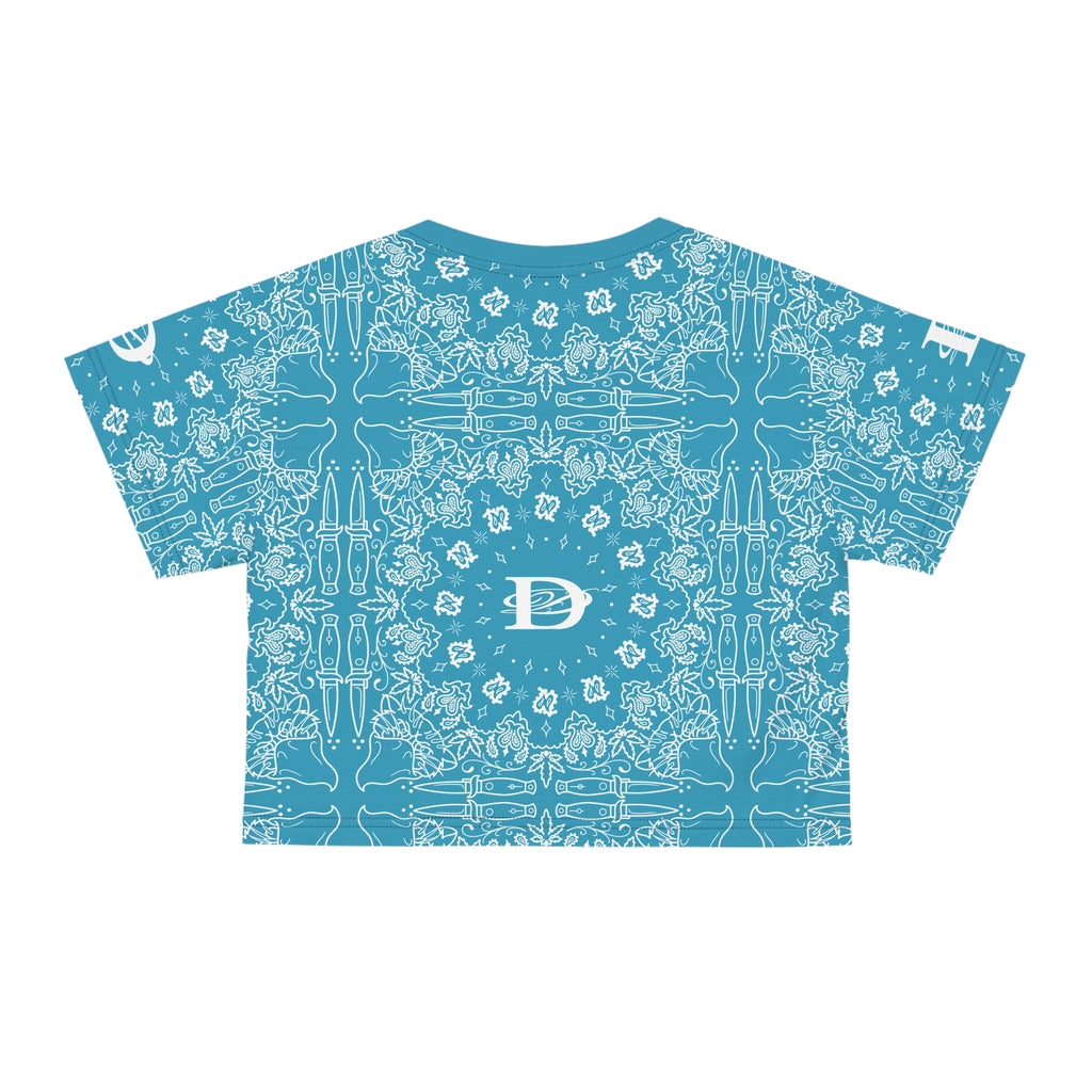 DD Custom Bandana Print Crop Top T-Shirt AOP
