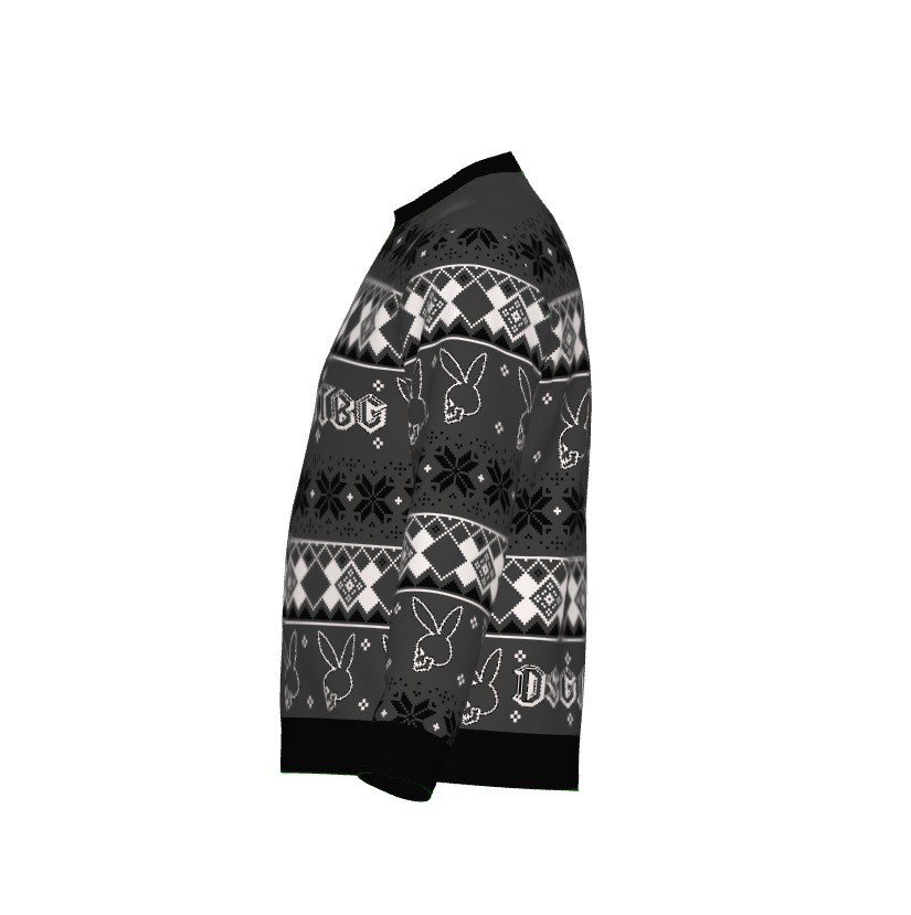 DSGNRDRTBG Bunny Skull Ugly Xmas Lightweight Crewneck Knitted Sweater