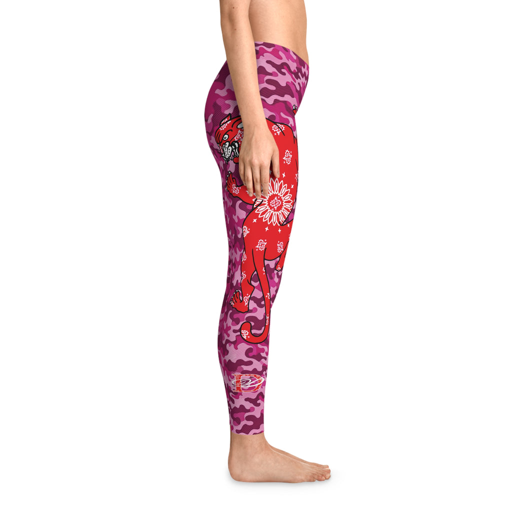 Climbing Bandana Panther Stretchy Pink Camo Leggings