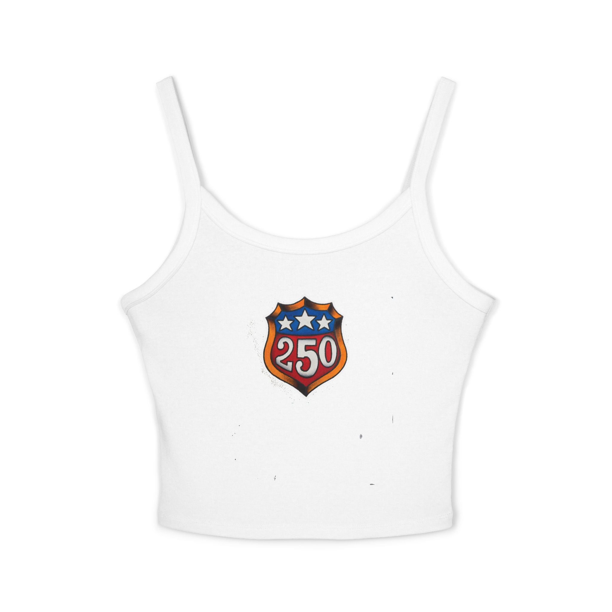 250th Anniversary Shield Tattoo Design Spaghetti Strap Woman's Tank Top