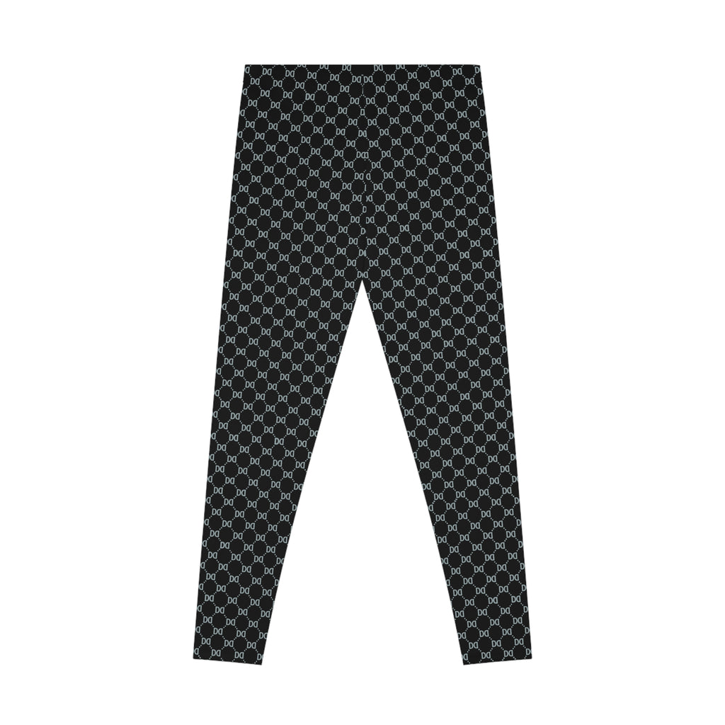 DD Monogram Print | Women's Mid-rise Casual Leggings (AOP), Tattoo, Streetwear, Designer, Fashion